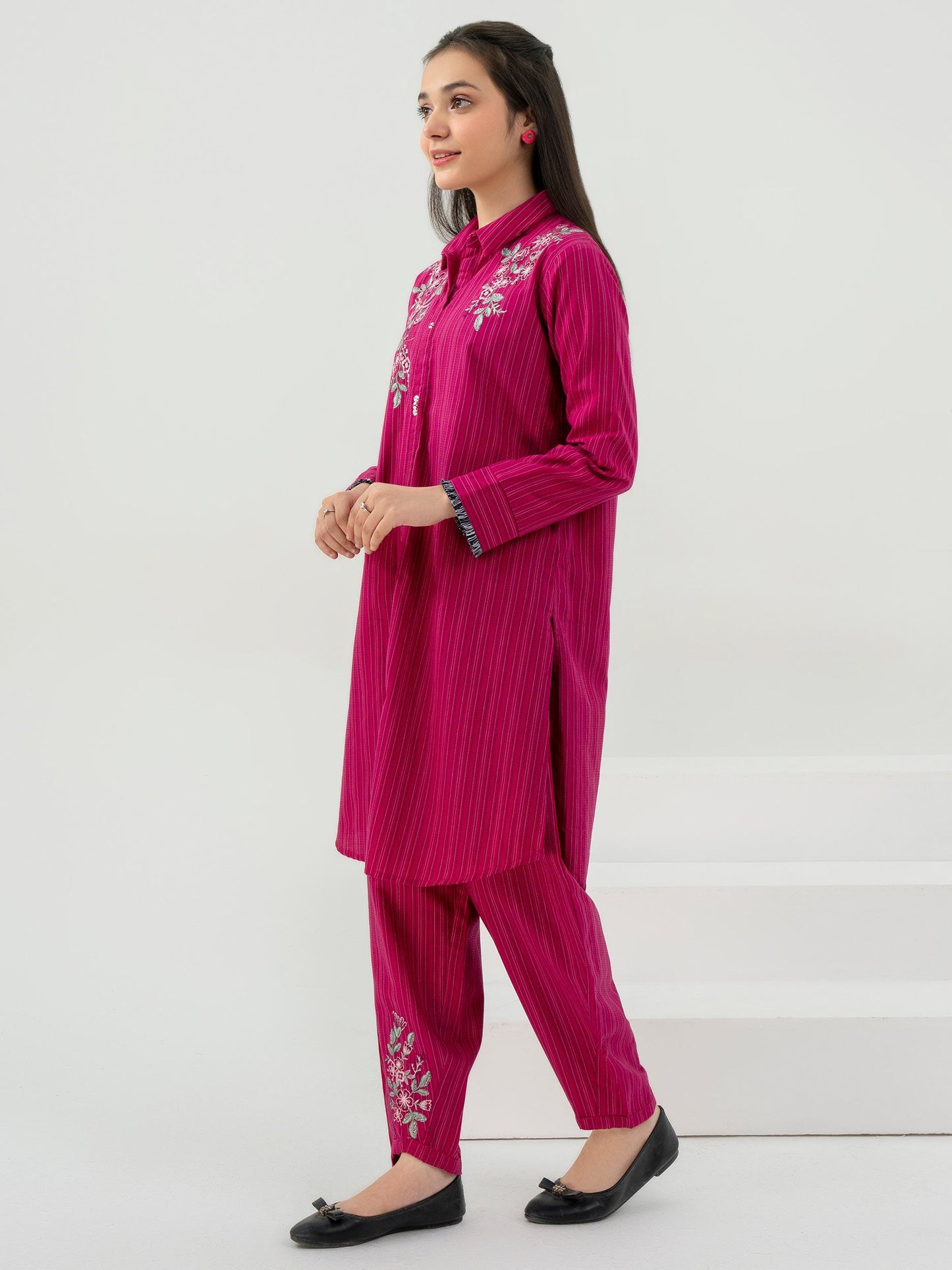 2 Piece Yarn Dyed Suit-Embroidered