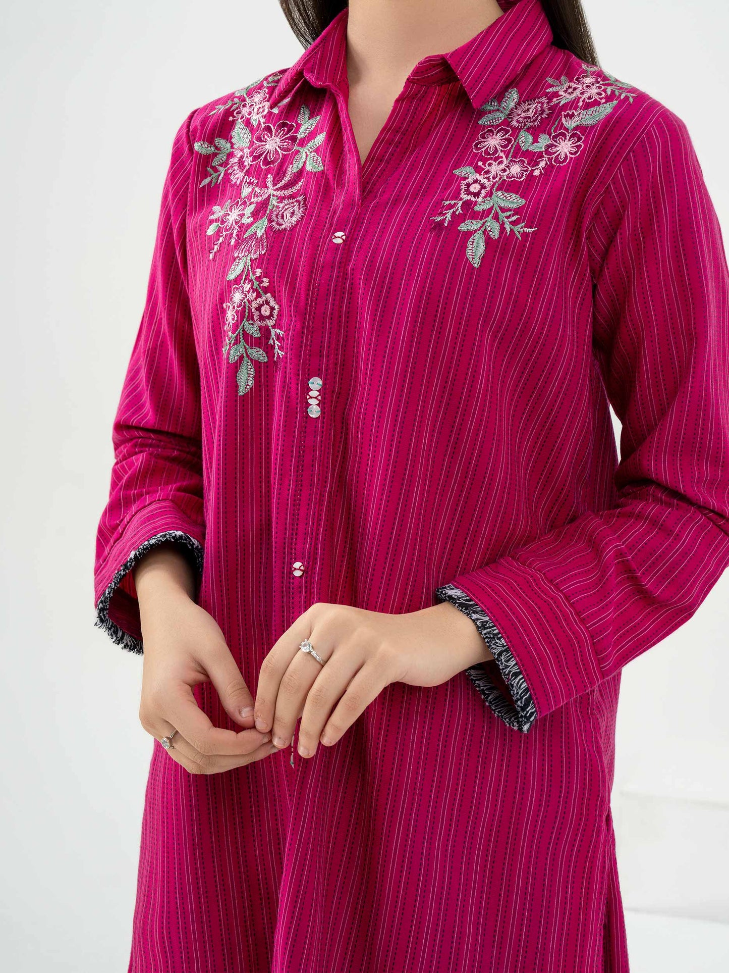 2 Piece Yarn Dyed Suit-Embroidered