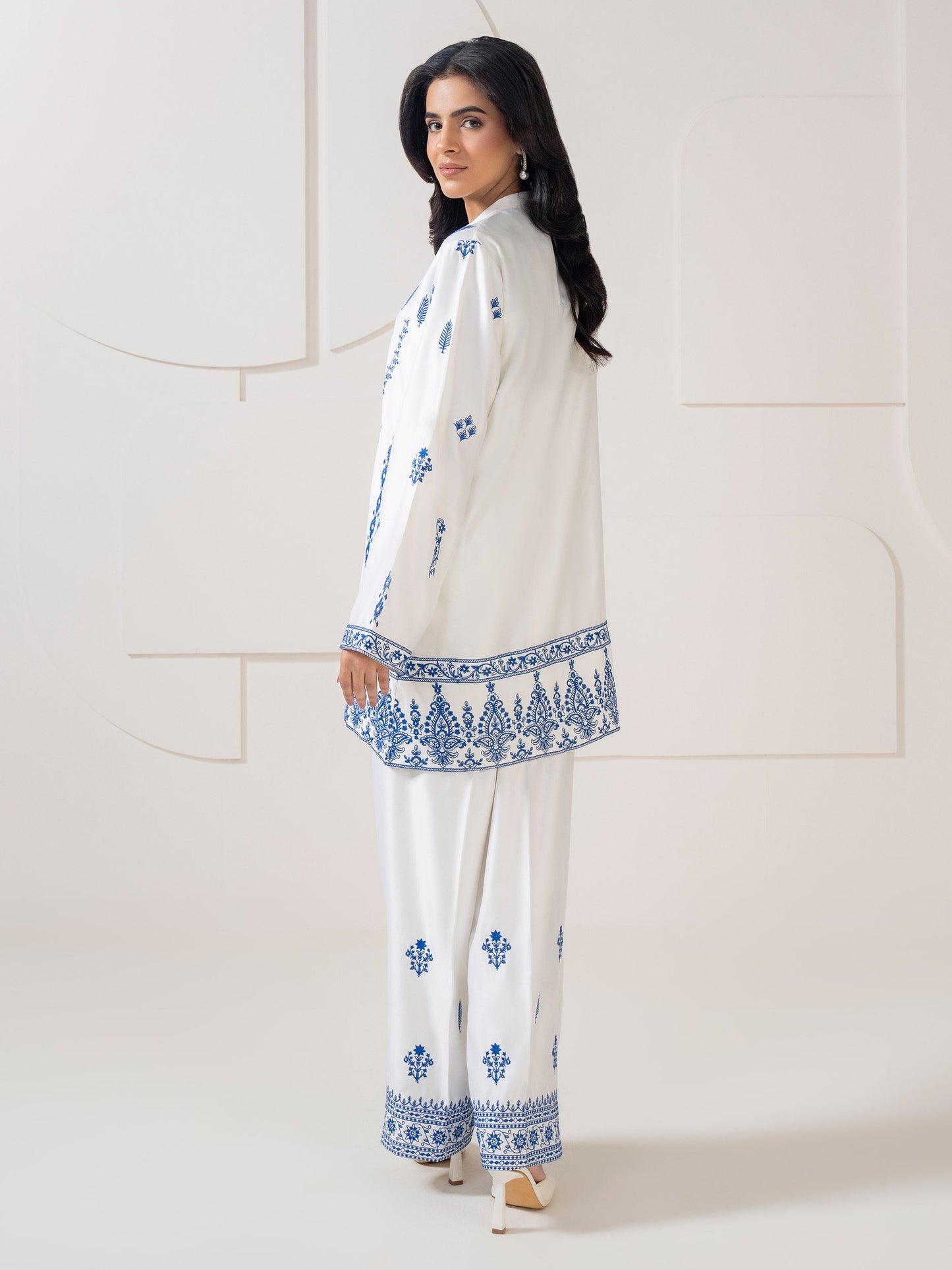 Satin Co-Ord Set-Embroidered (Pret)