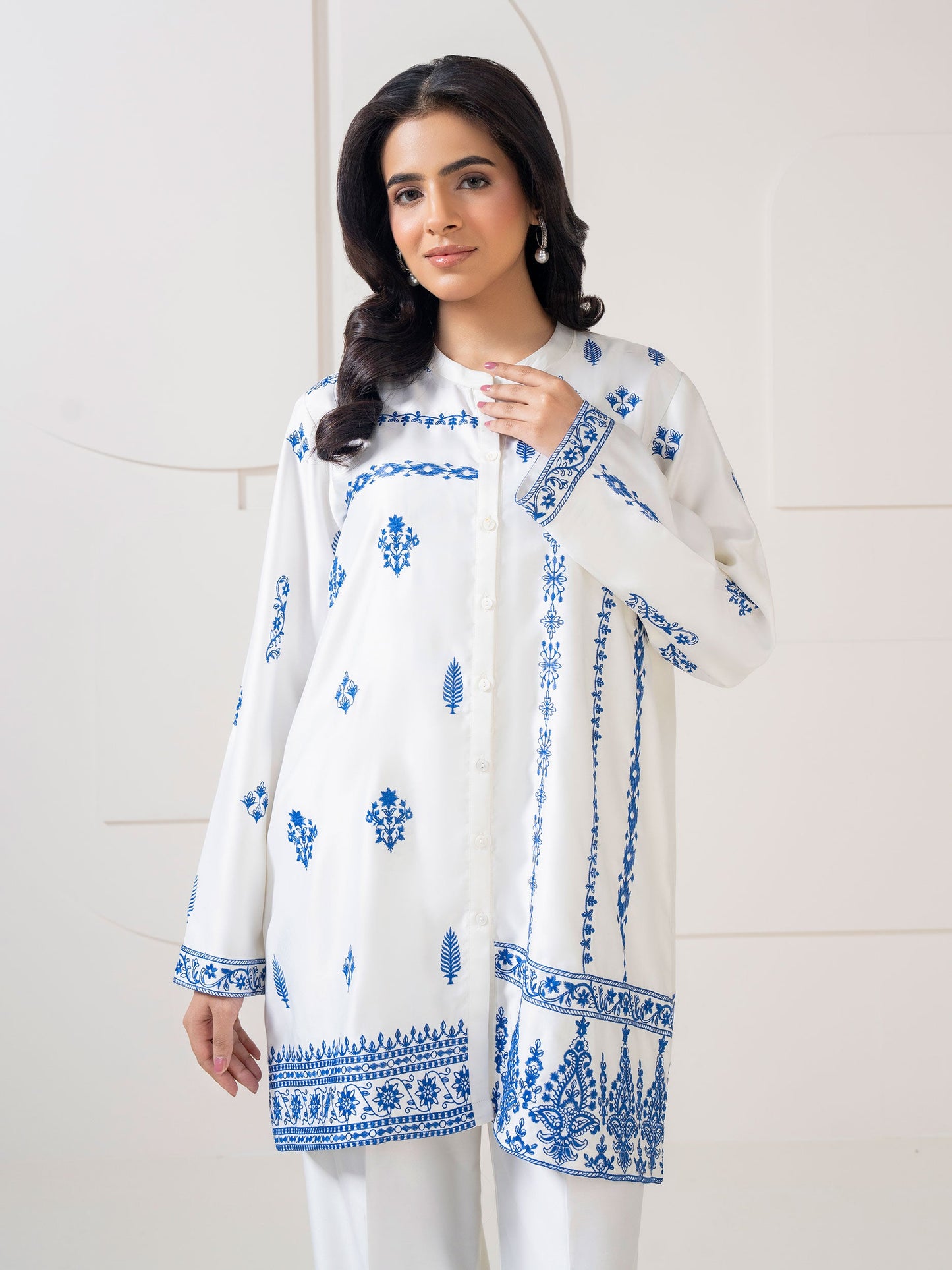 Satin Co-Ord Set-Embroidered (Pret)