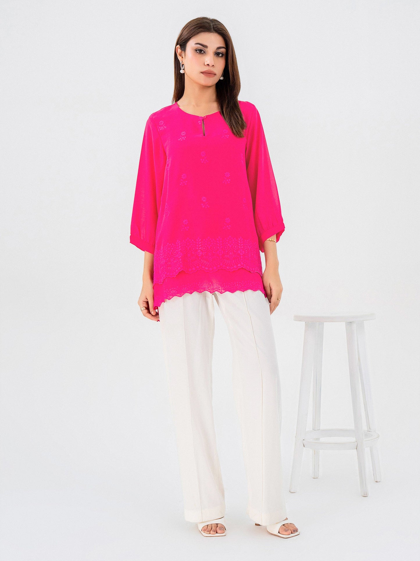 Chiffon Top-Embroidered (Pret)