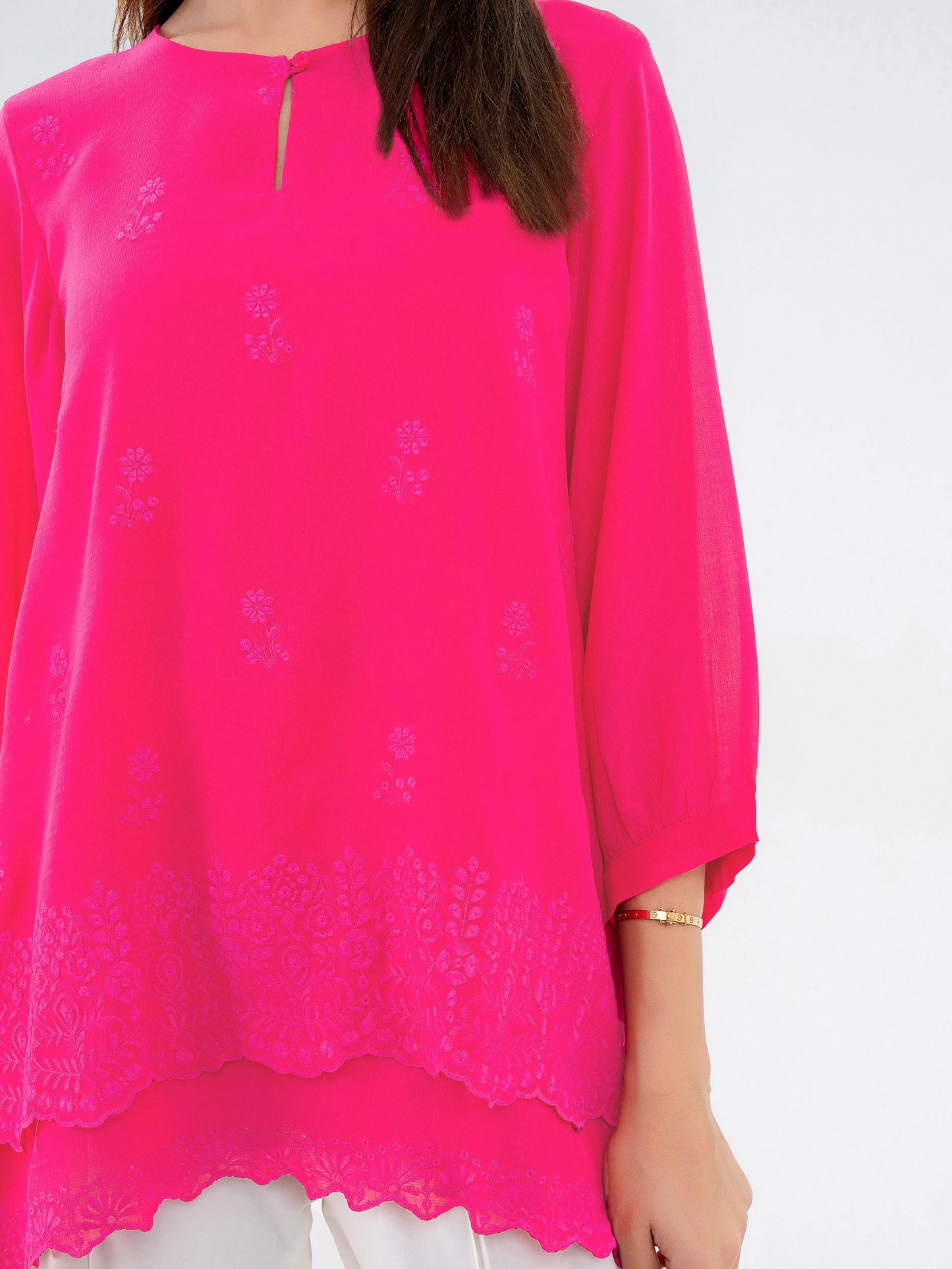Chiffon Top-Embroidered (Pret)