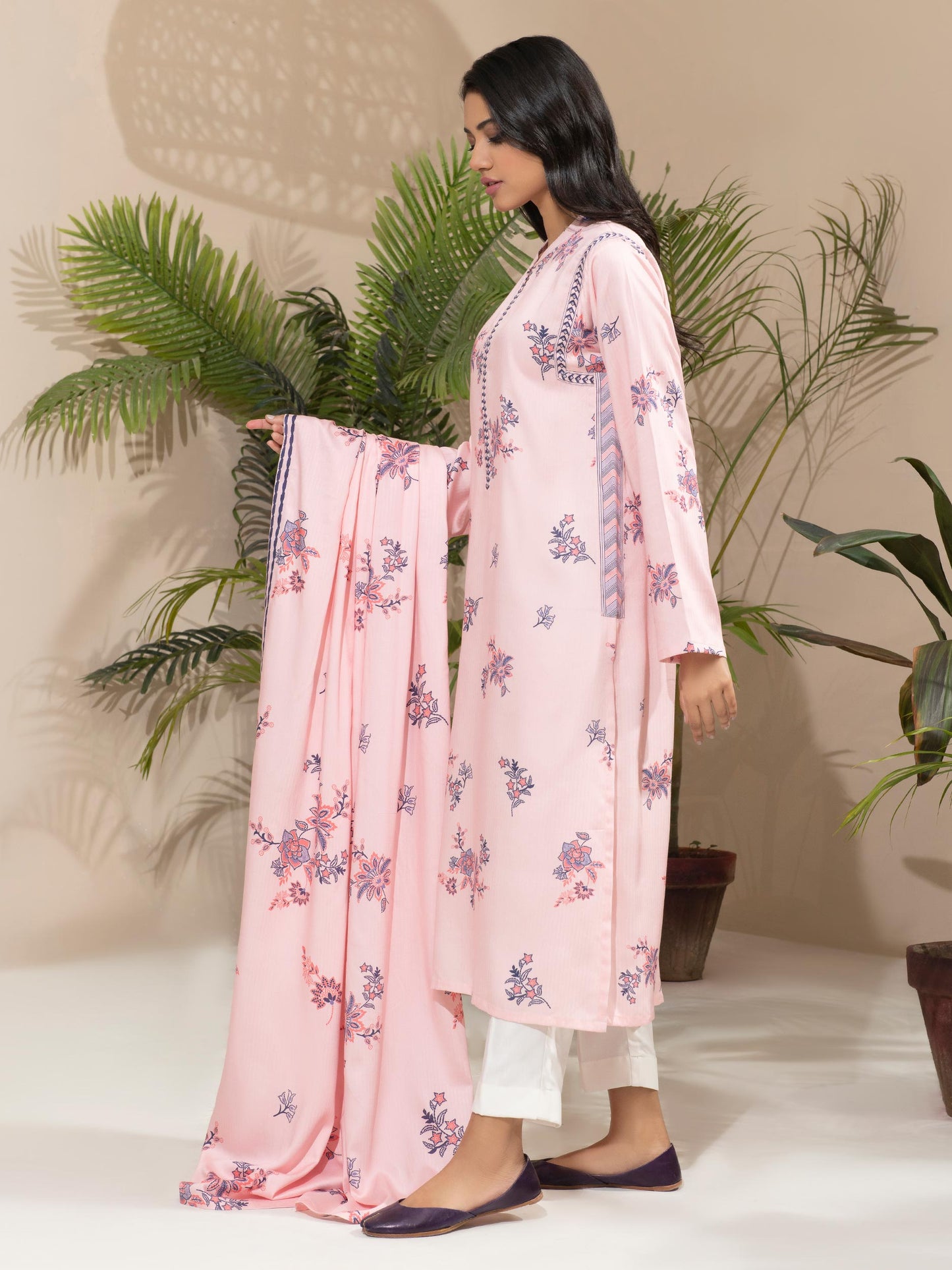 Linen Printed 2 Piece Suit (Unstitched)