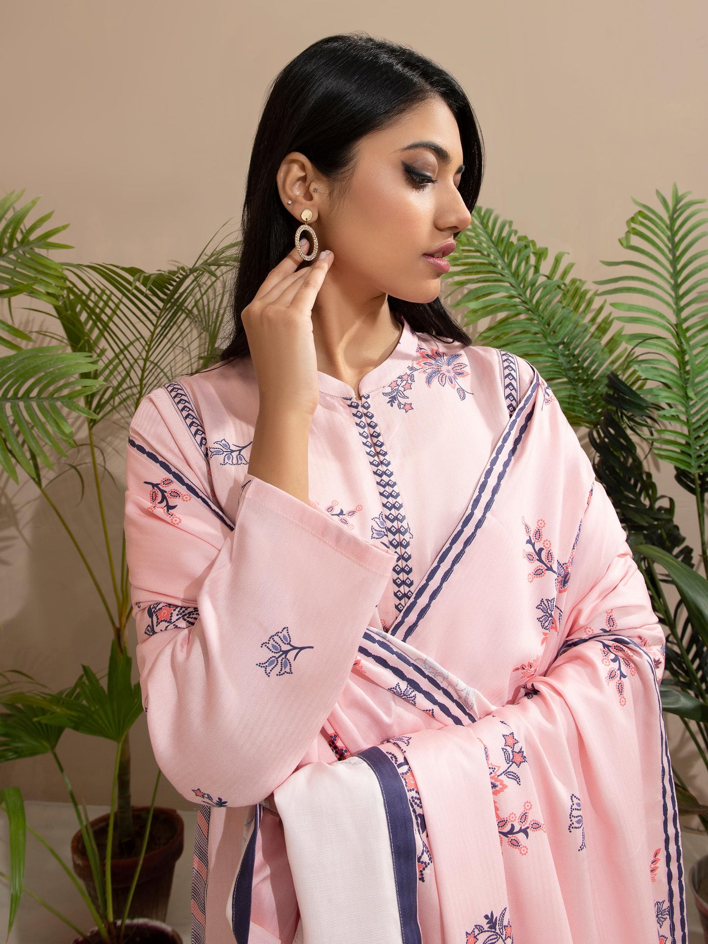 Linen Printed 2 Piece Suit (Unstitched)