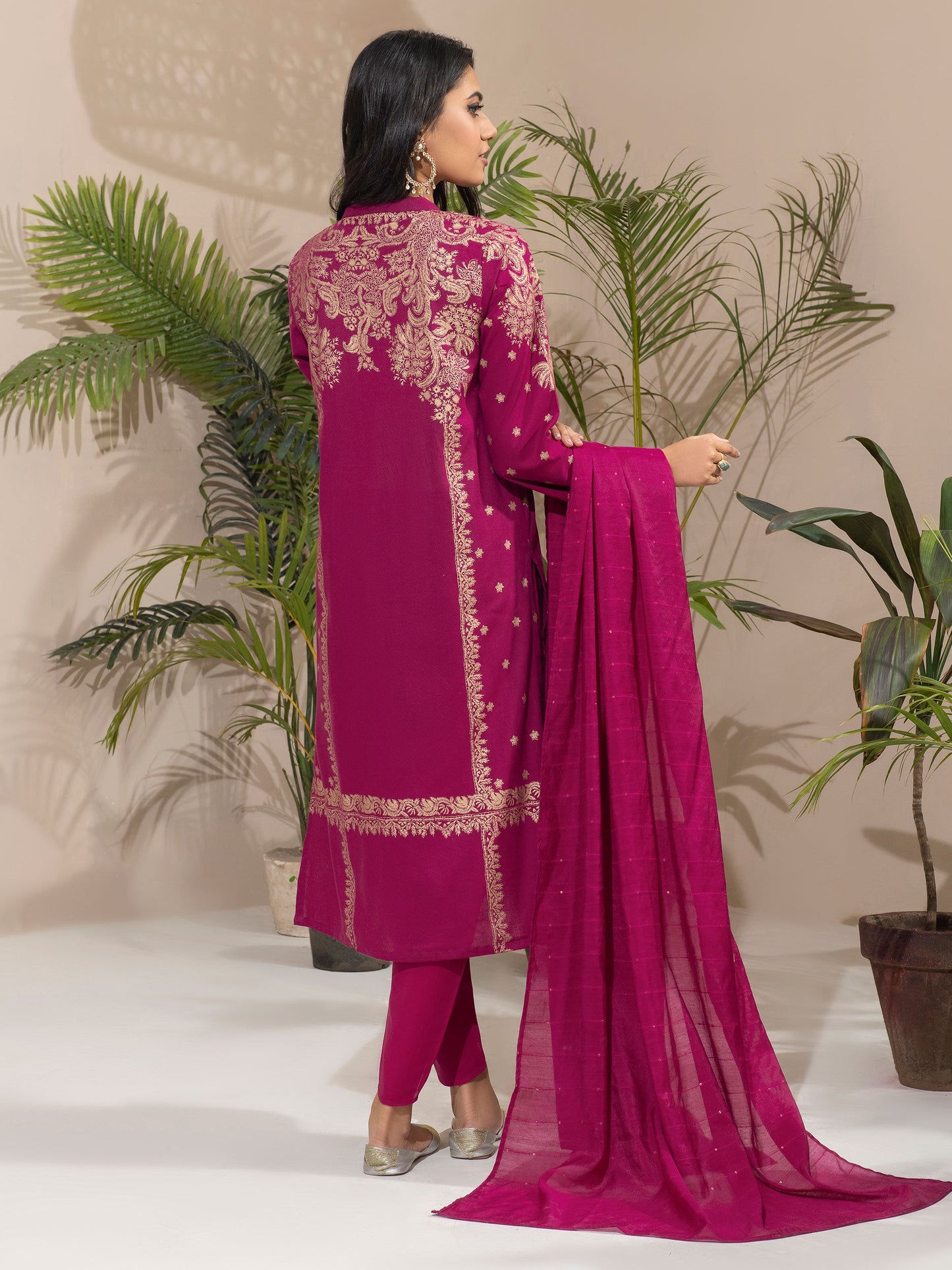 3 Piece Khaddar Suit-Pasted (Unstitched)