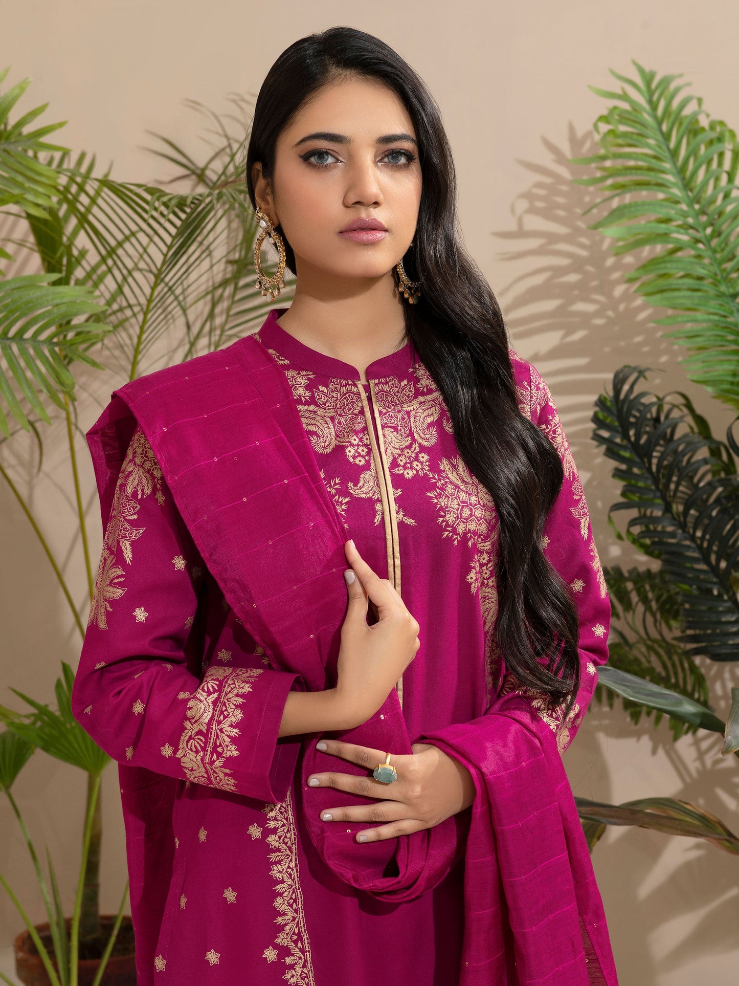 3 Piece Khaddar Suit-Pasted (Unstitched)