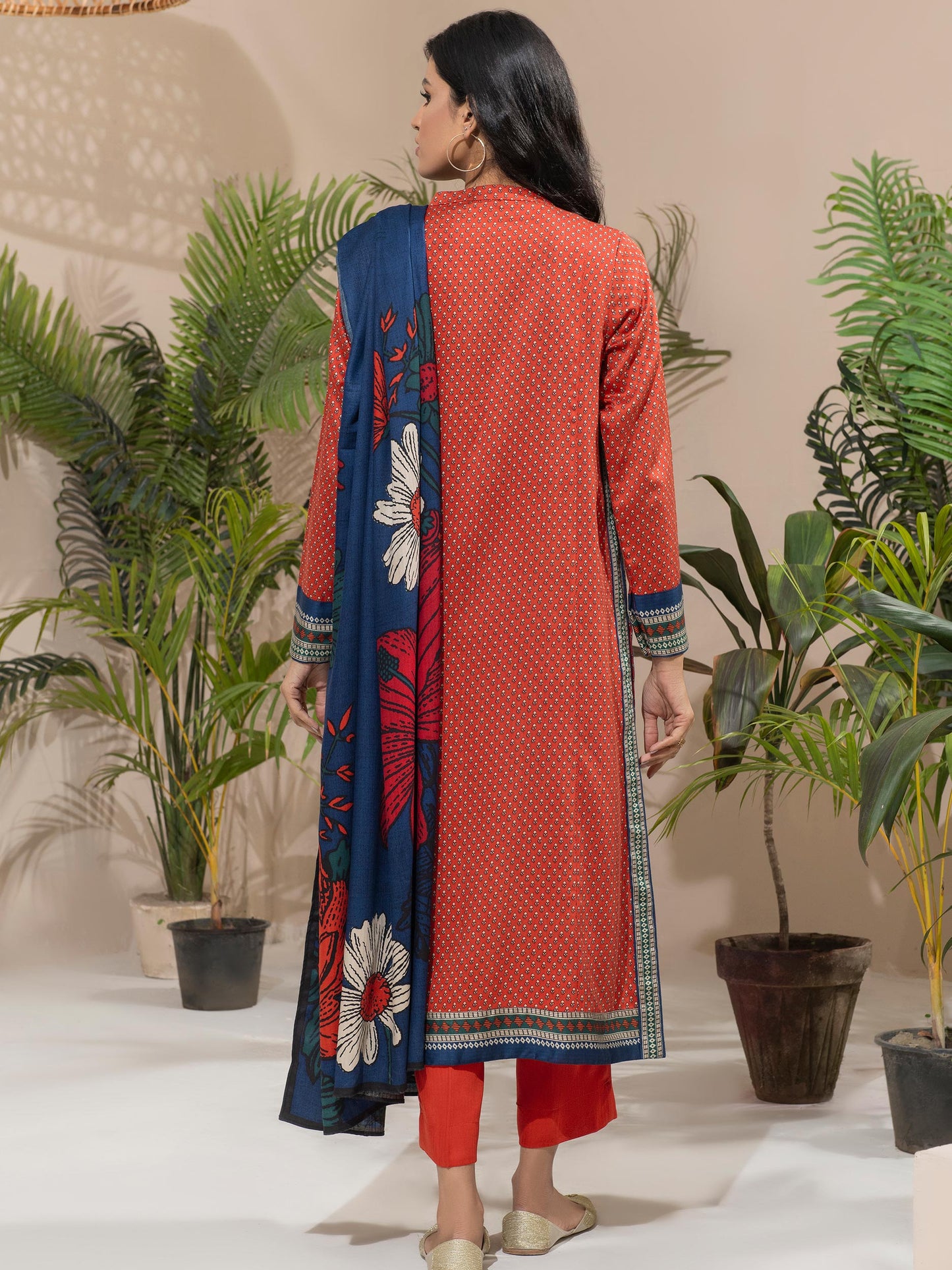 3 Piece Linen Suit-Printed (Unstitched)