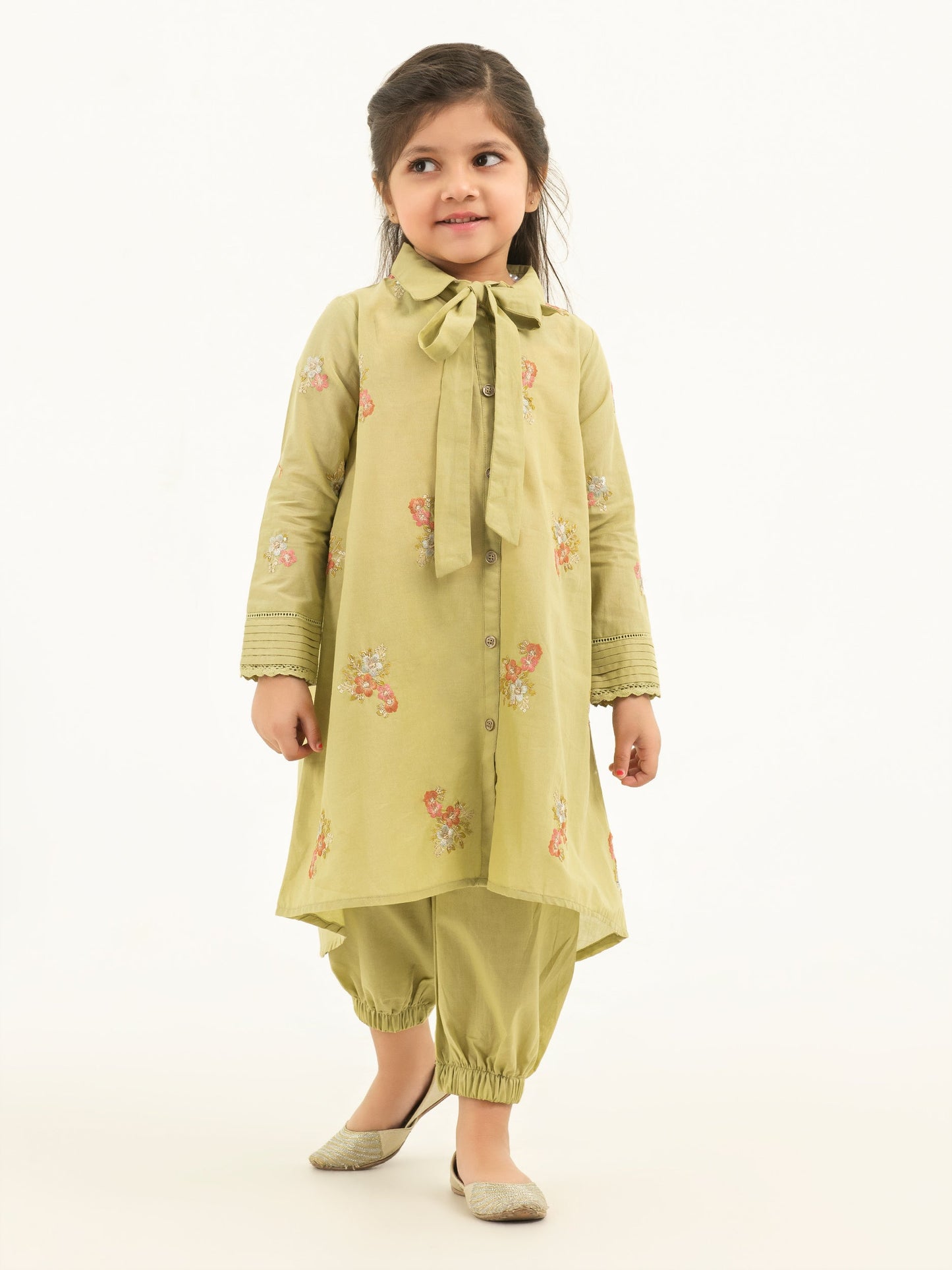 2 Piece Cambric Suit-Embroidered (Pret)
