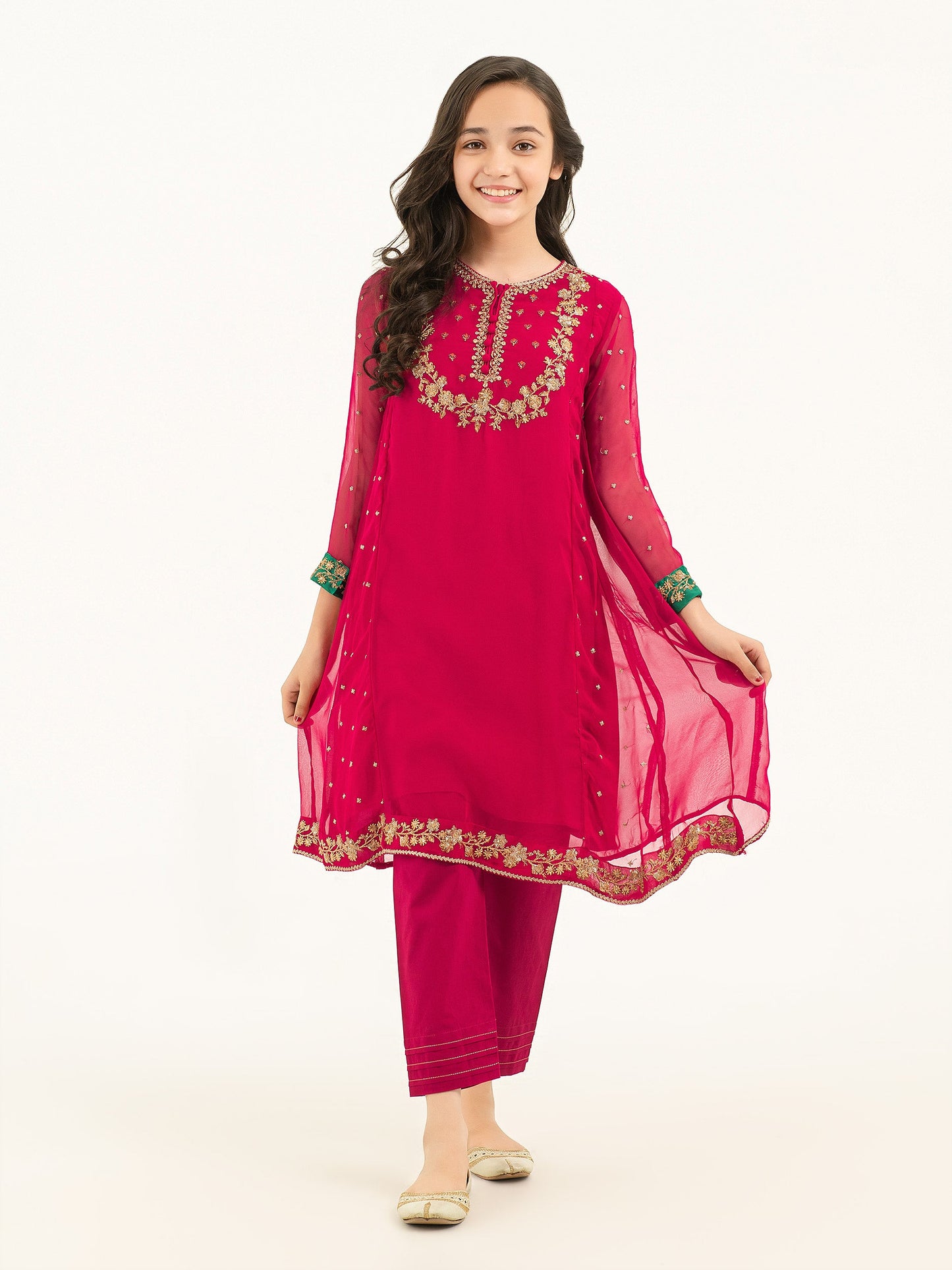 2 Piece Chiffon Suit-Embroidered (Pret)
