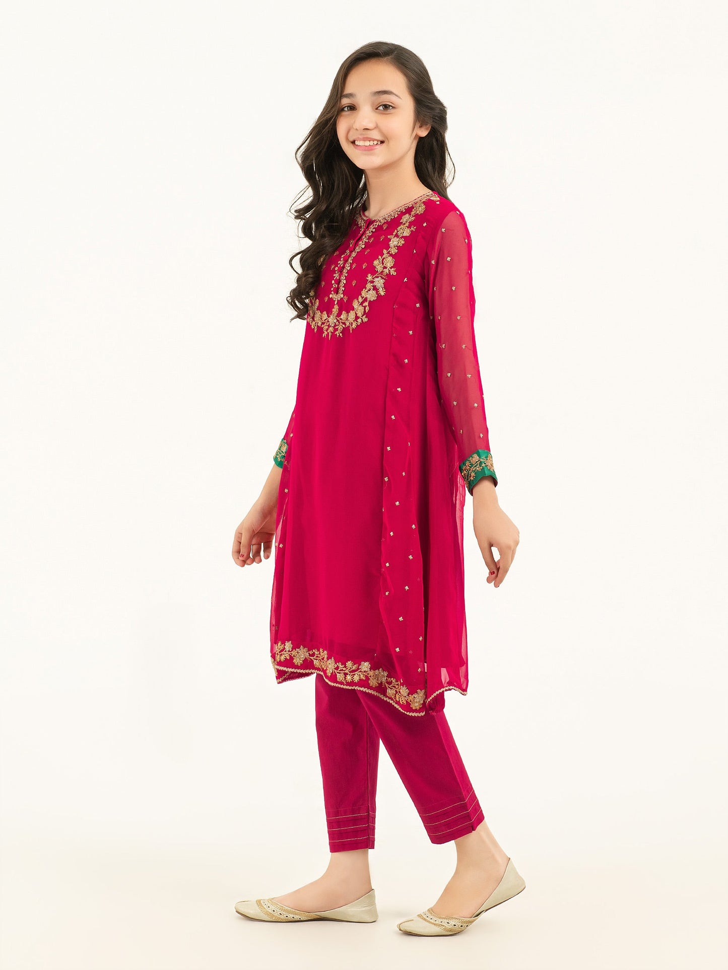 2 Piece Chiffon Suit-Embroidered (Pret)