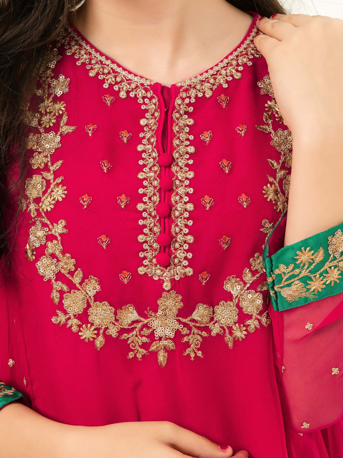 2 Piece Chiffon Suit-Embroidered (Pret)