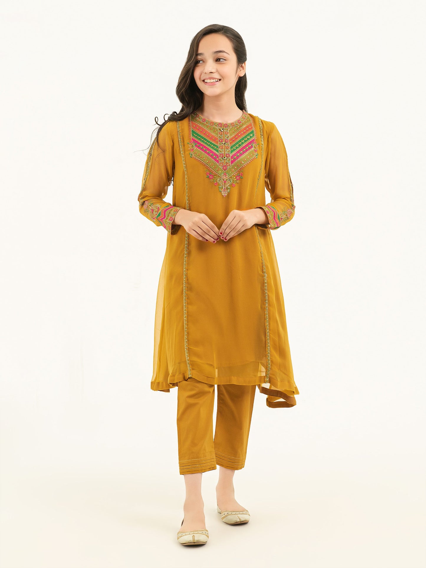 2 Piece Chiffon Suit-Embroidered (Pret)