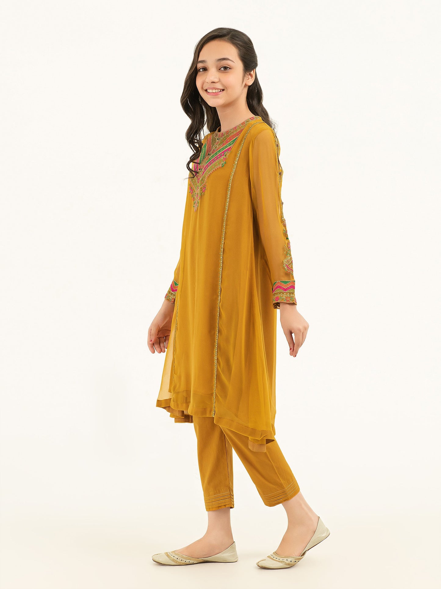 2 Piece Chiffon Suit-Embroidered (Pret)