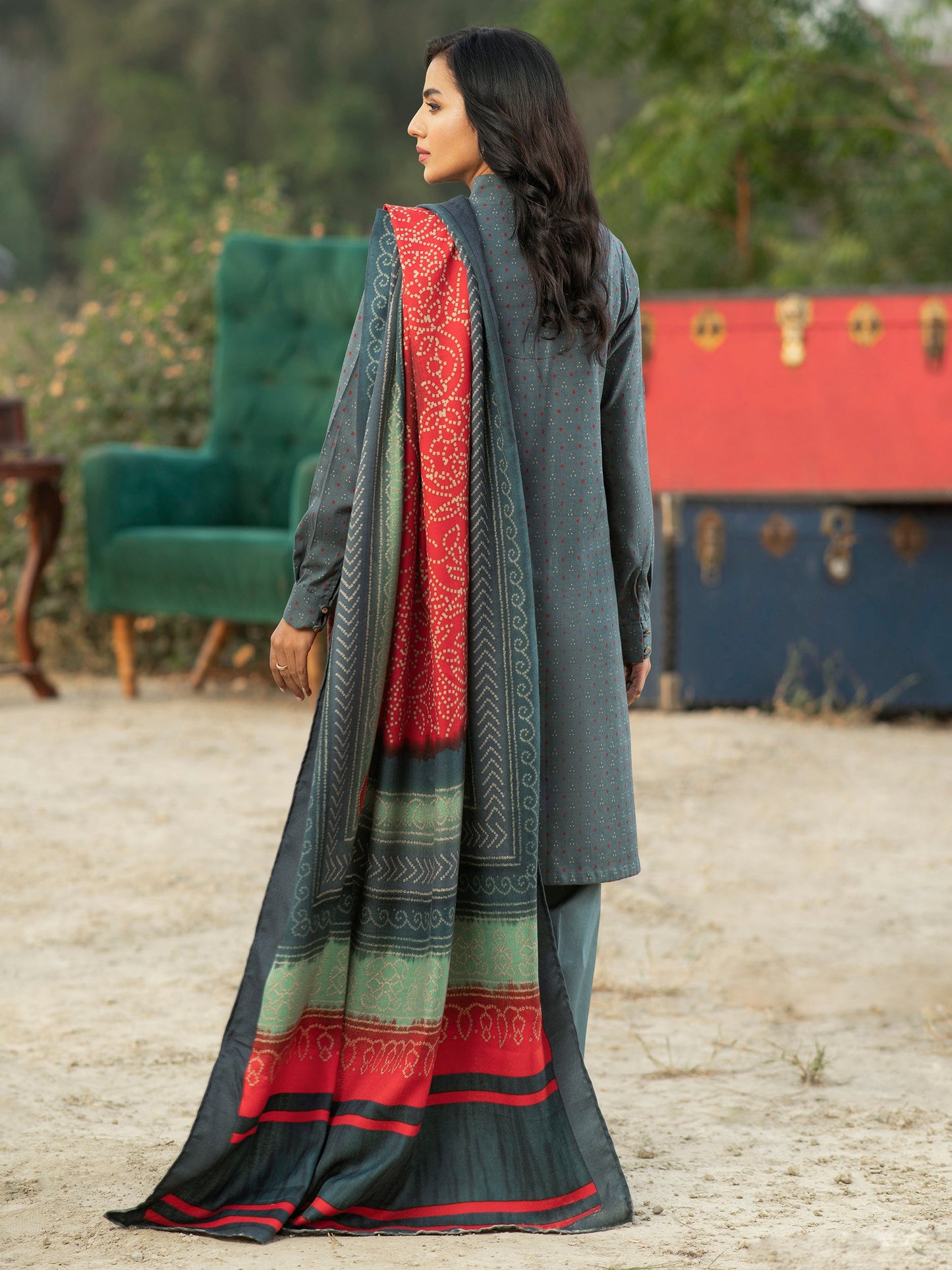 3 Piece Khaddar Suit-Printed (Unstitched)