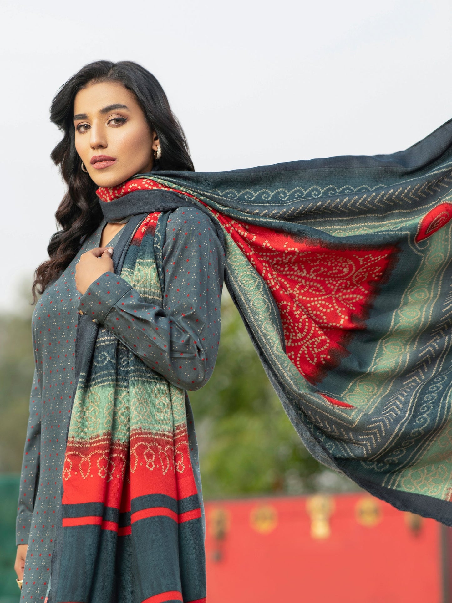 3 Piece Khaddar Suit-Printed (Unstitched)