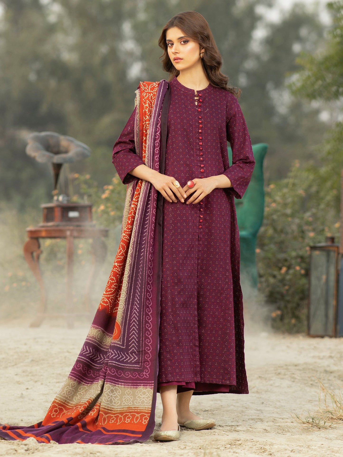 3 Piece Khaddar Suit-Printed (Unstitched)