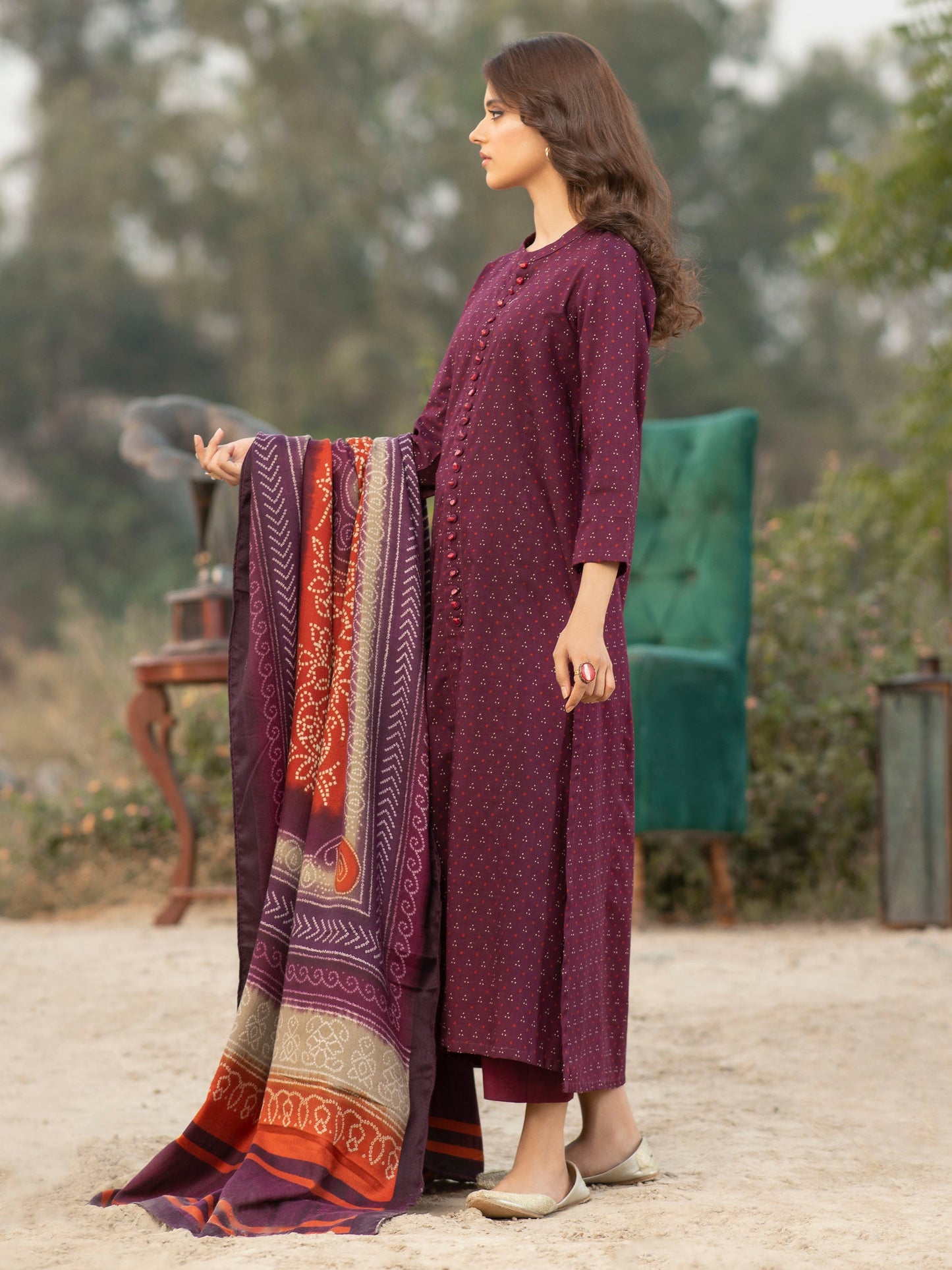 3 Piece Khaddar Suit-Printed (Unstitched)