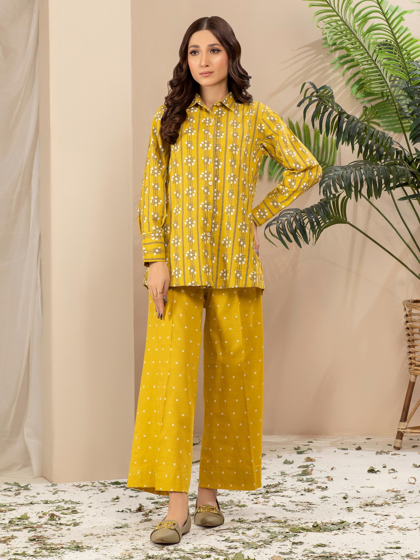 2 Piece Slub Khaddar Suit-Printed (Unstitched)