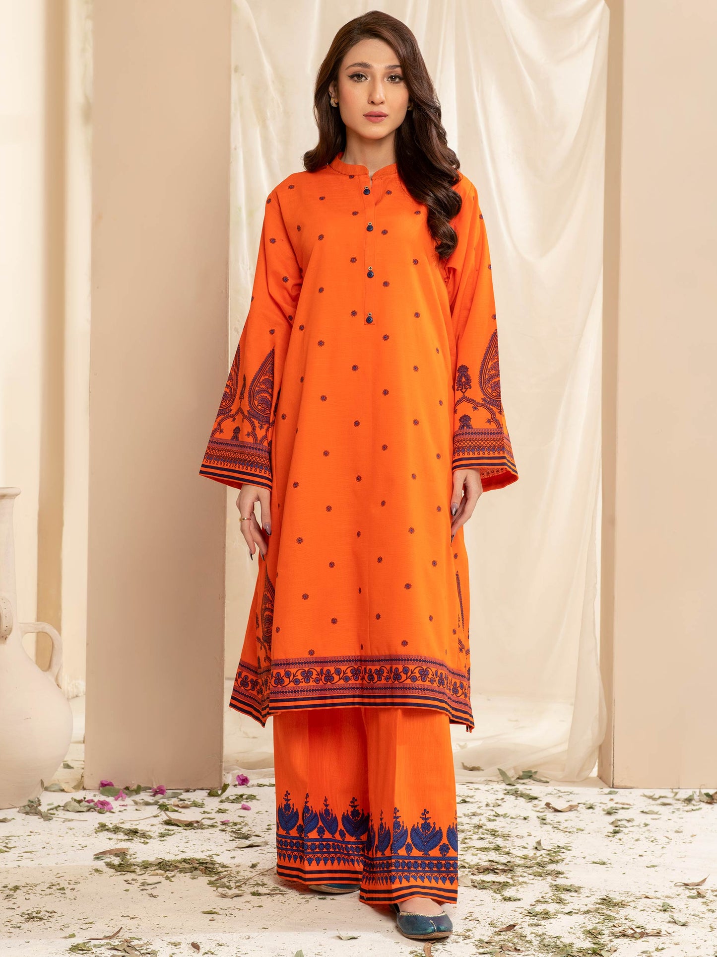 2 Piece Khaddar Suit-Paste Print (Unstitched)