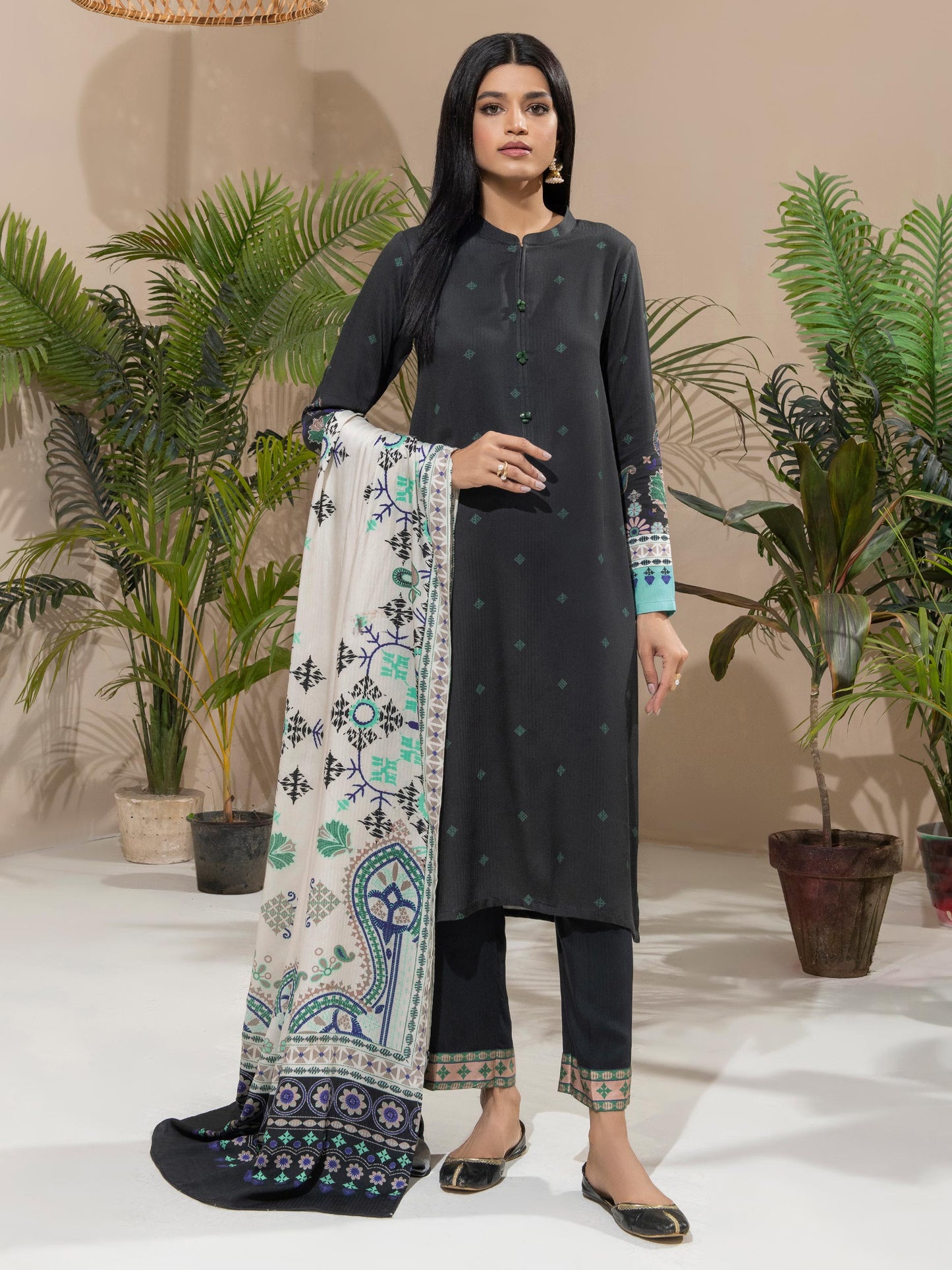 2 Piece Linen Suit-Printed (Unstitched)