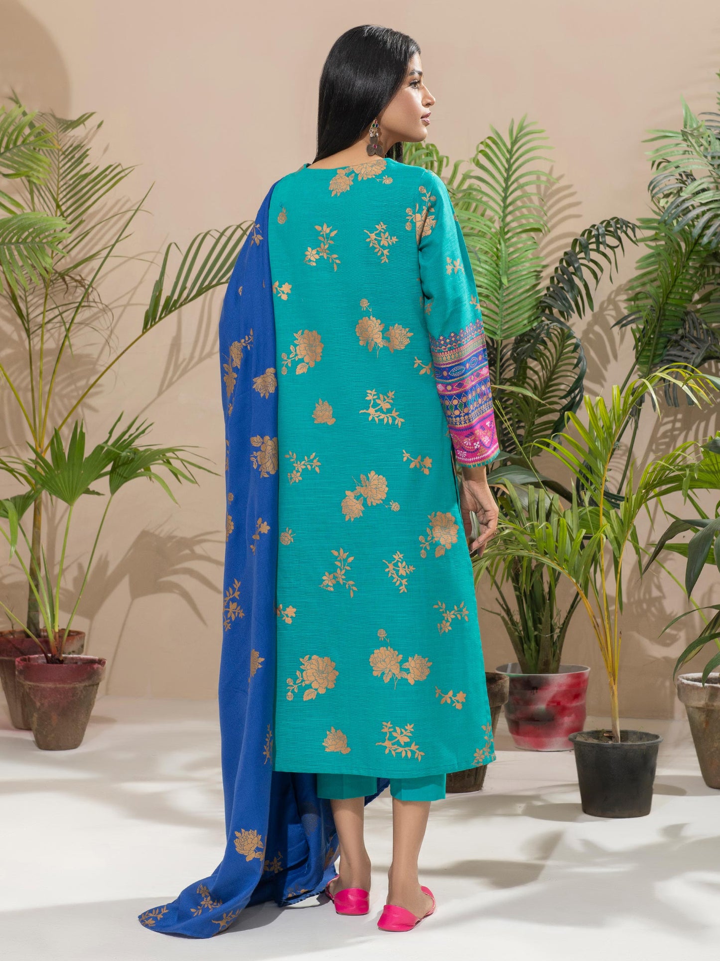 3 Piece Khaddar Suit-Pasted (Unstitched)