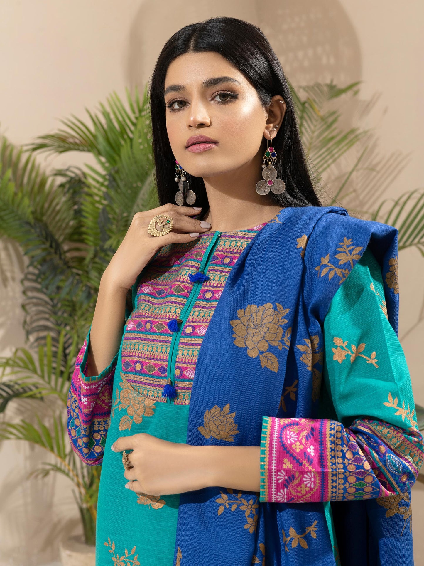 3 Piece Khaddar Suit-Pasted (Unstitched)
