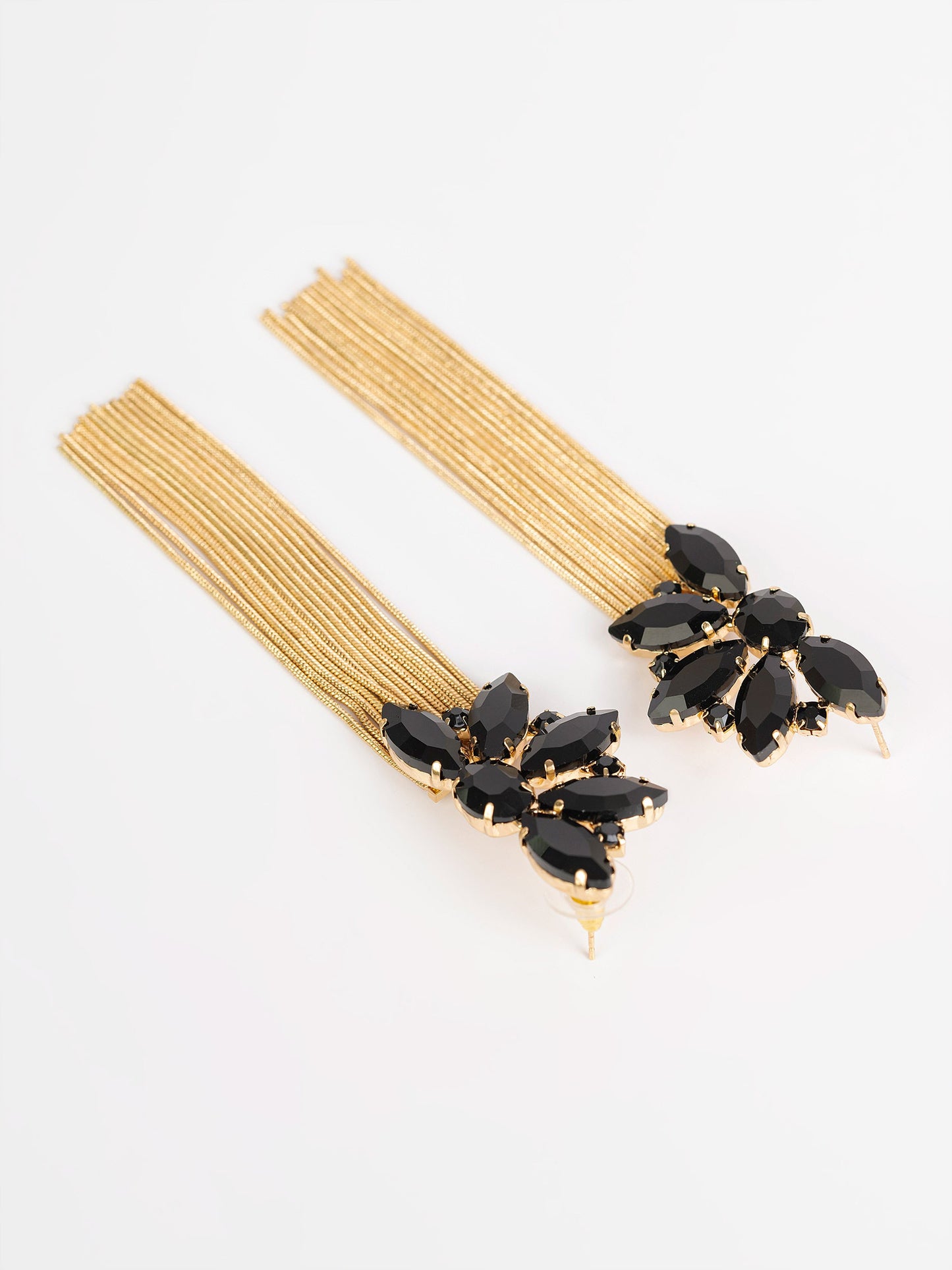 Stoned Embellished Dangling Earrings