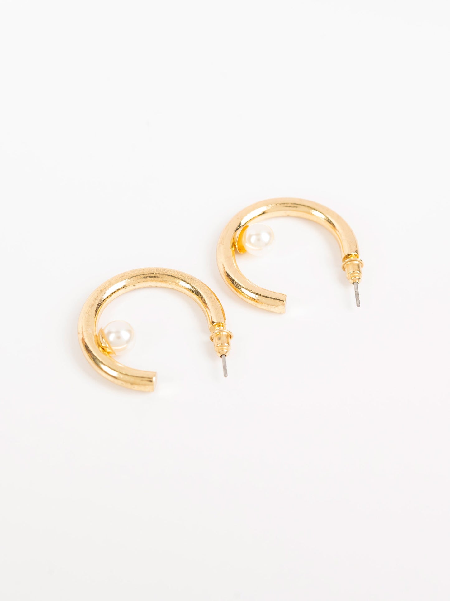 Pearl Half Hoops