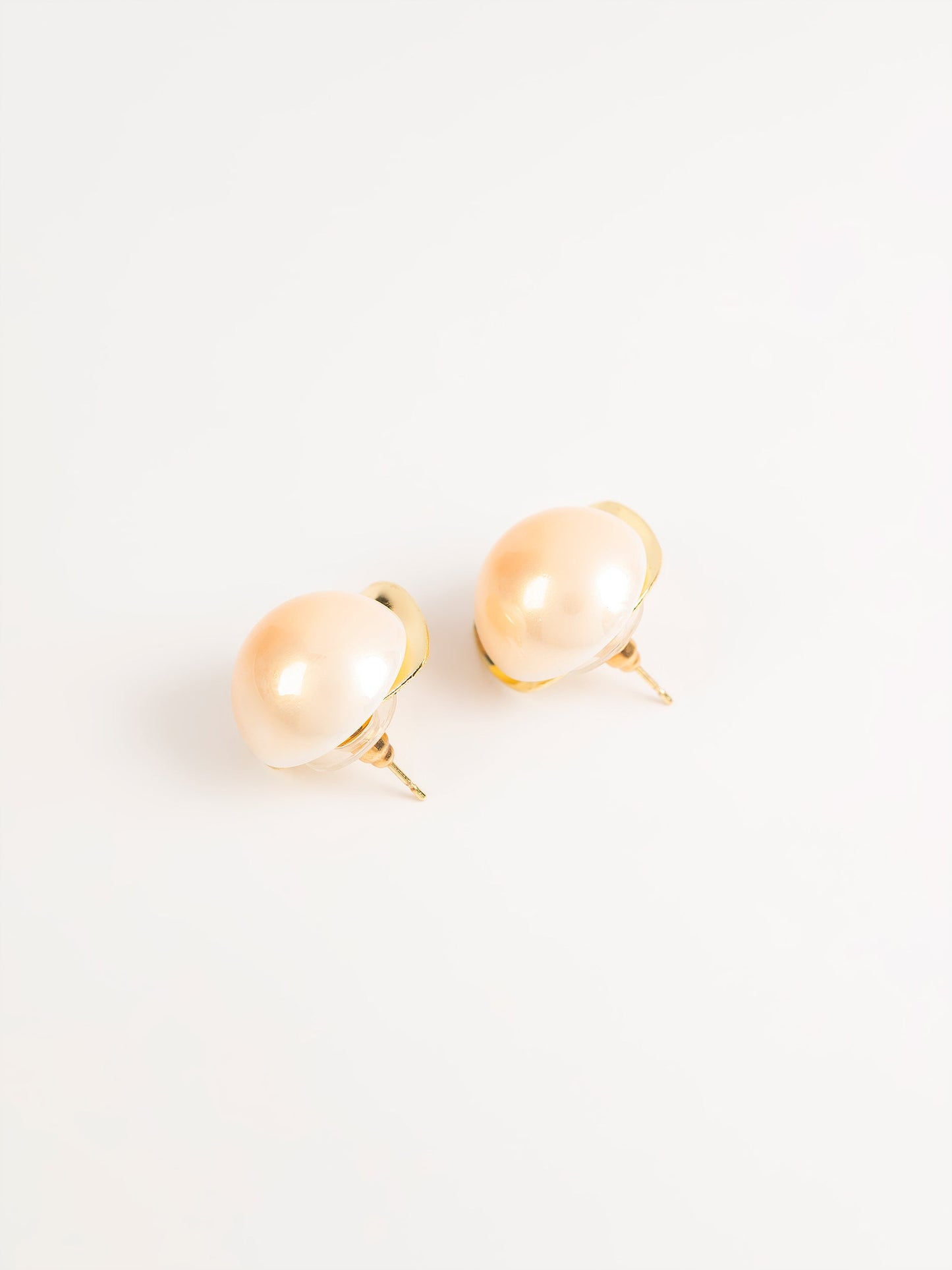 Rose Gold Pearl Studs