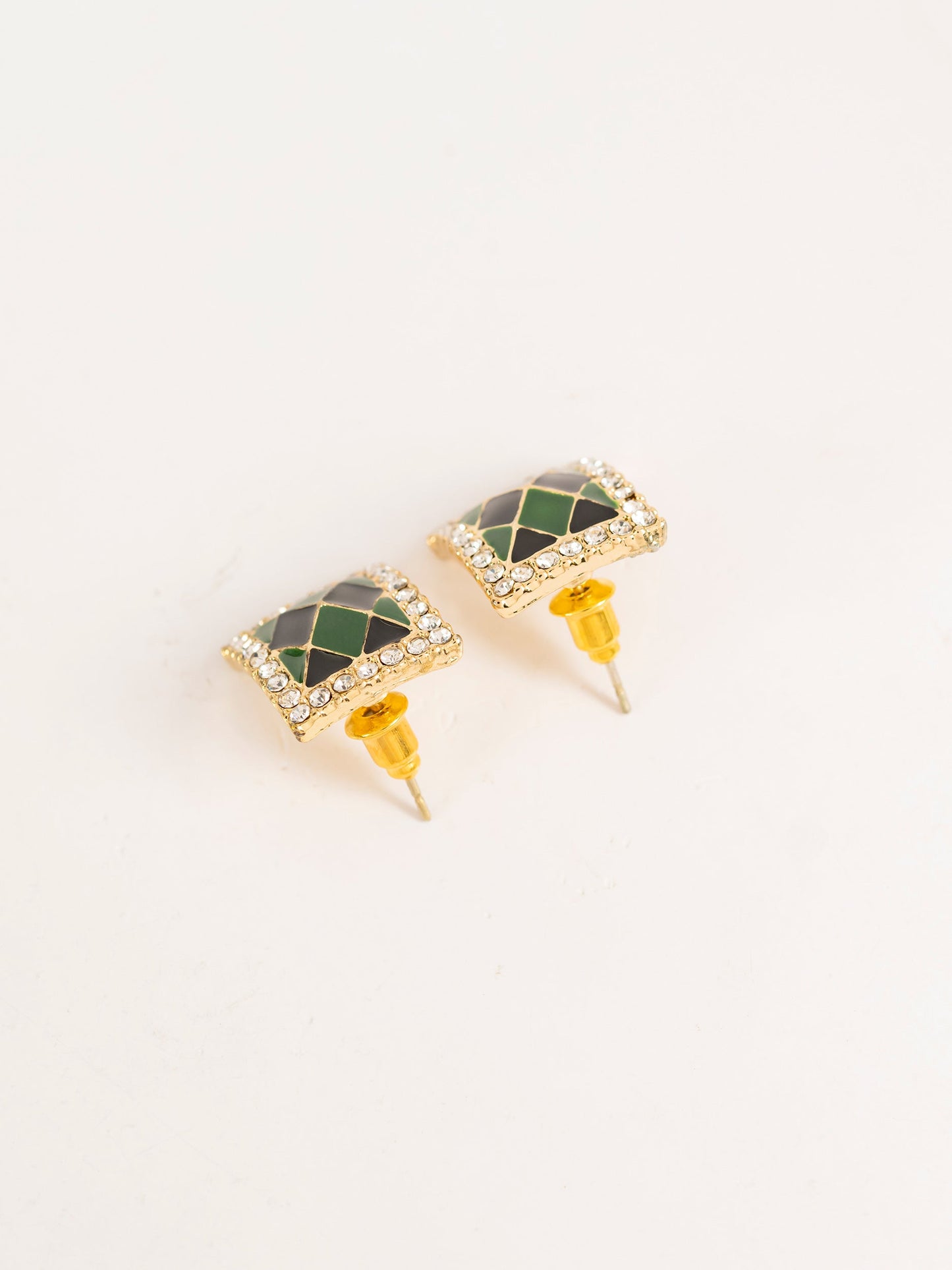 Embellished Checkered Earrings