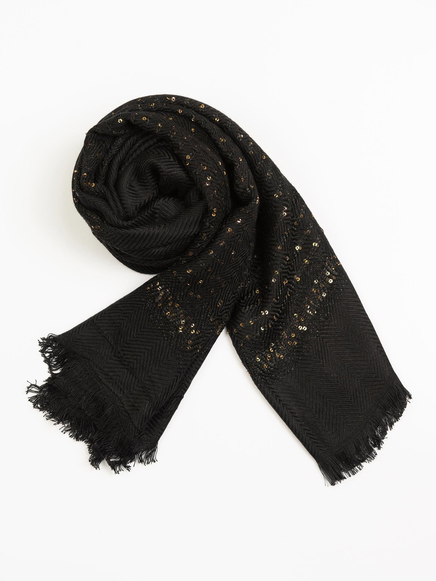 Sequined Woolen Shawl
