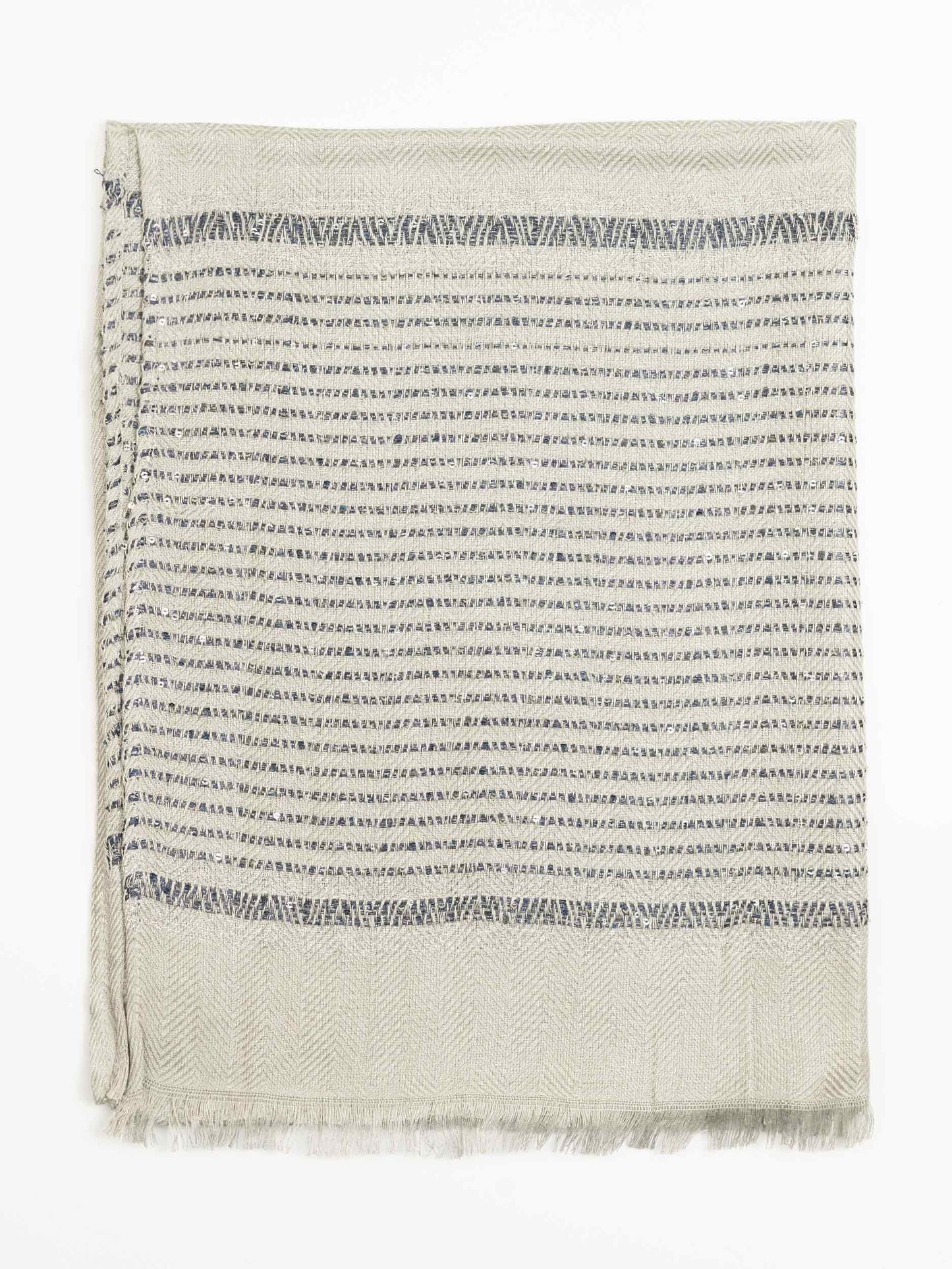 Two-Toned Sequined Woolen Shawl