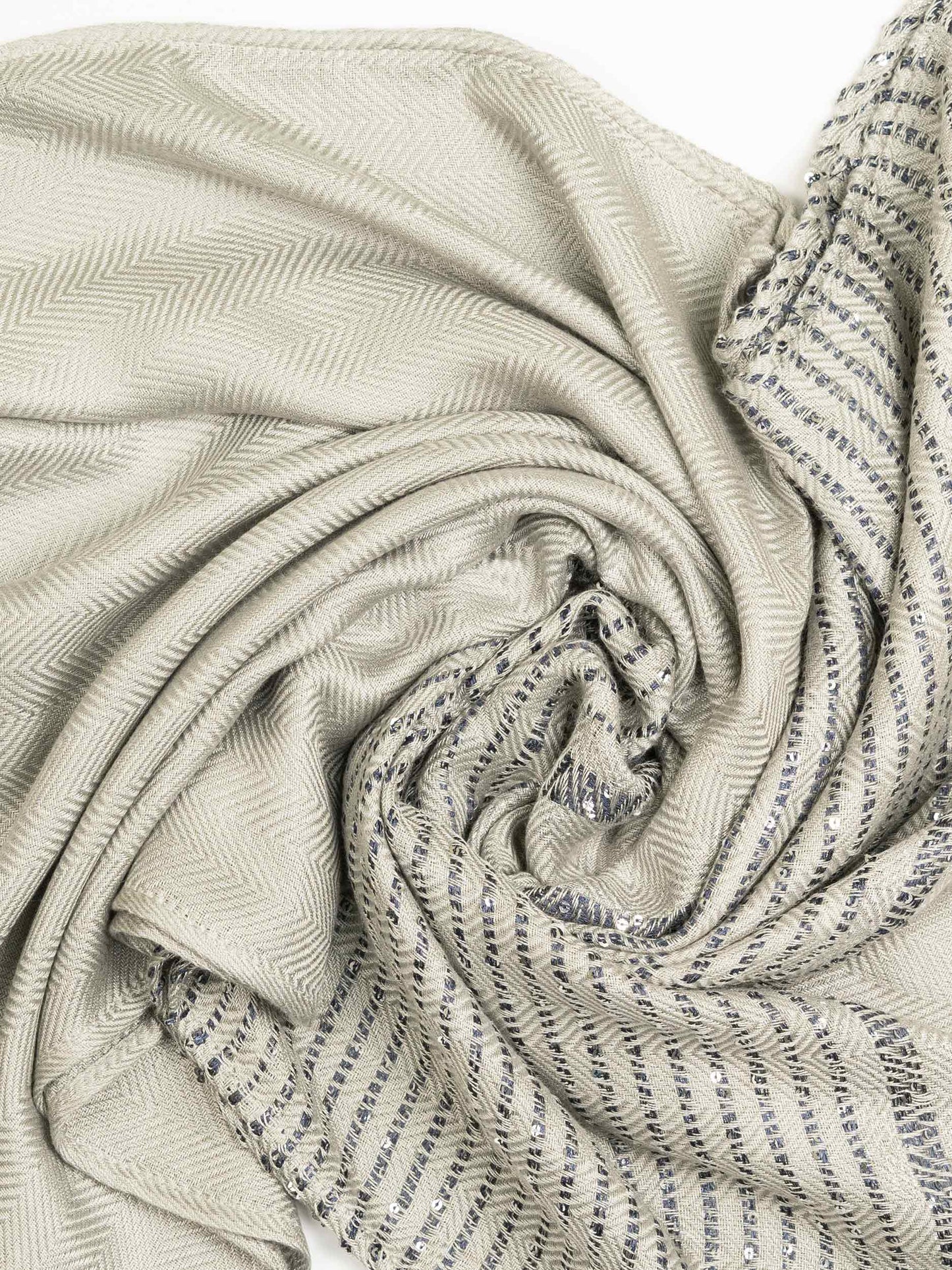 Two-Toned Sequined Woolen Shawl