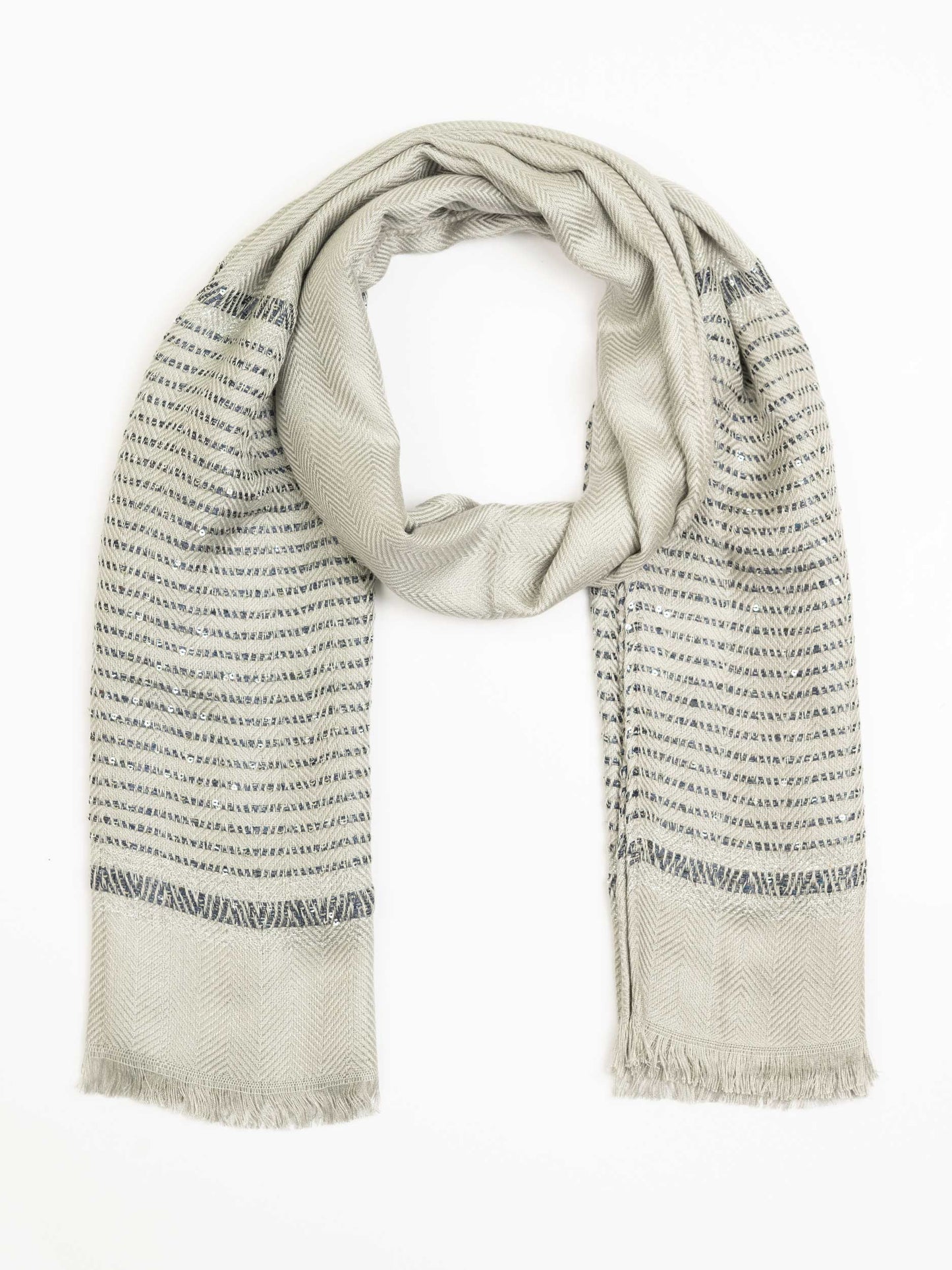 Two-Toned Sequined Woolen Shawl