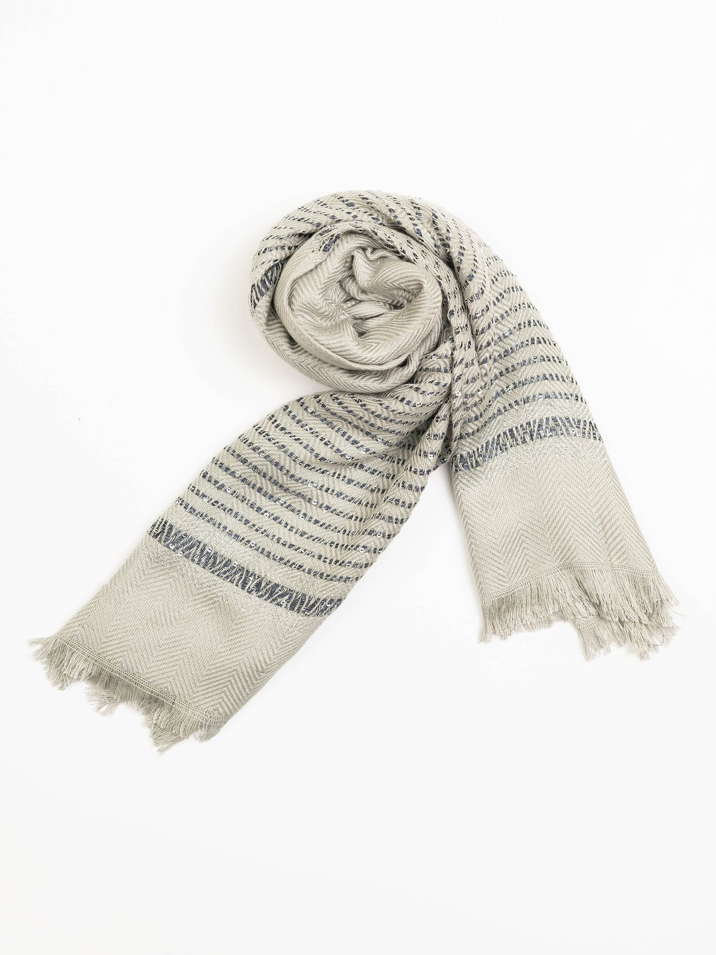 Two-Toned Sequined Woolen Shawl