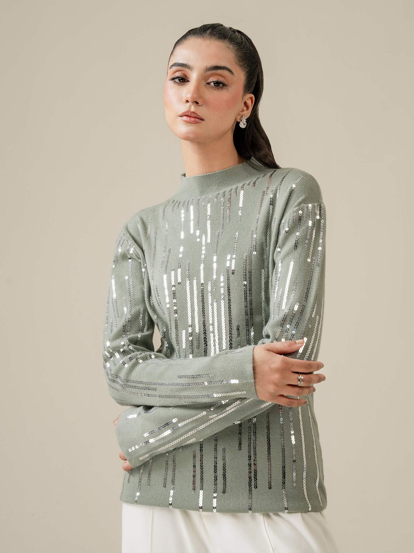 Embellished Woolen Sweater