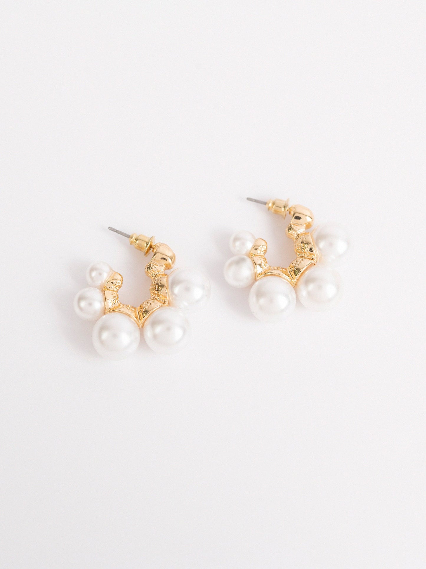 Pearl Half Hoops