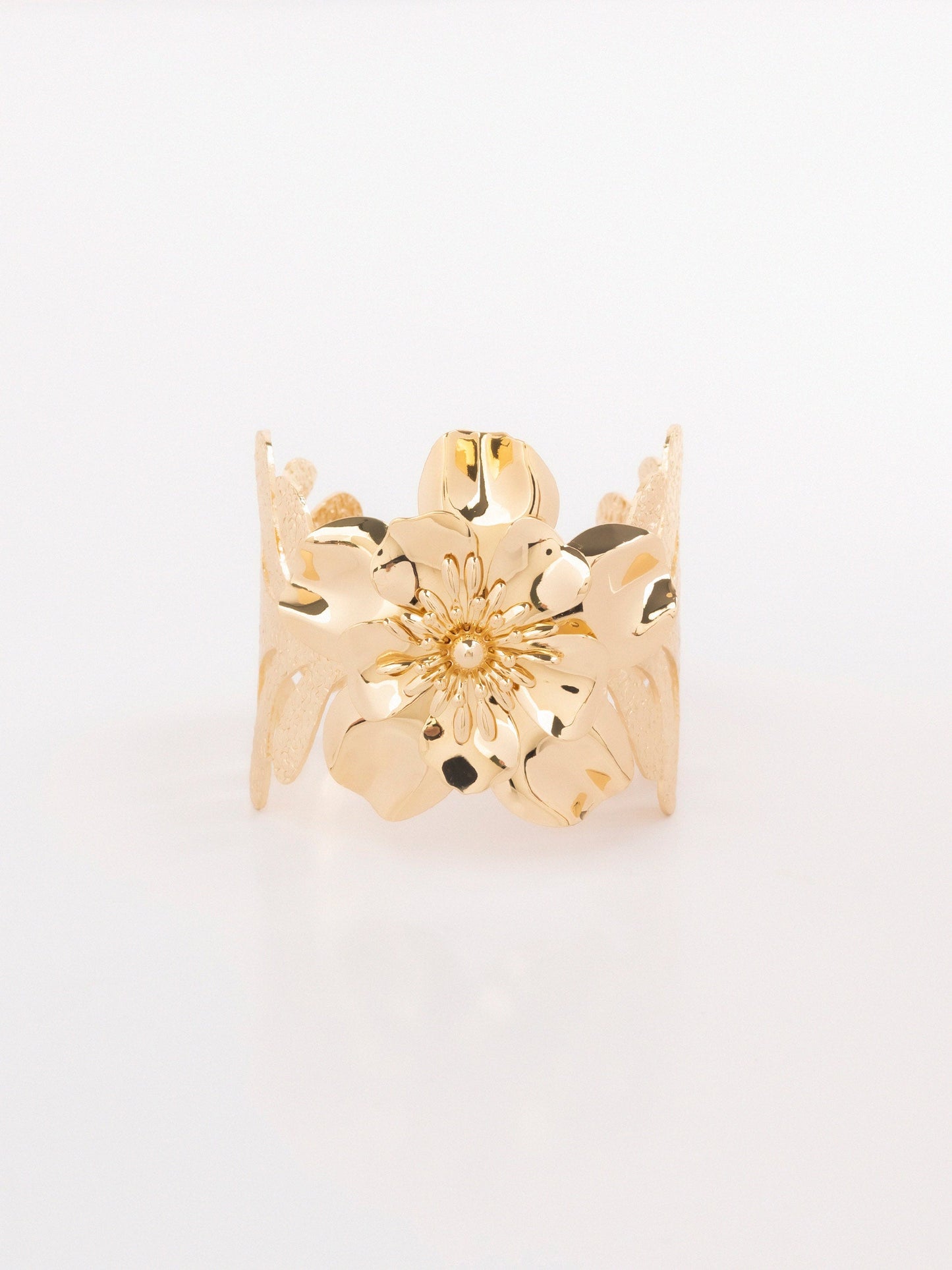 Floral Cuff Bangle Bracelet