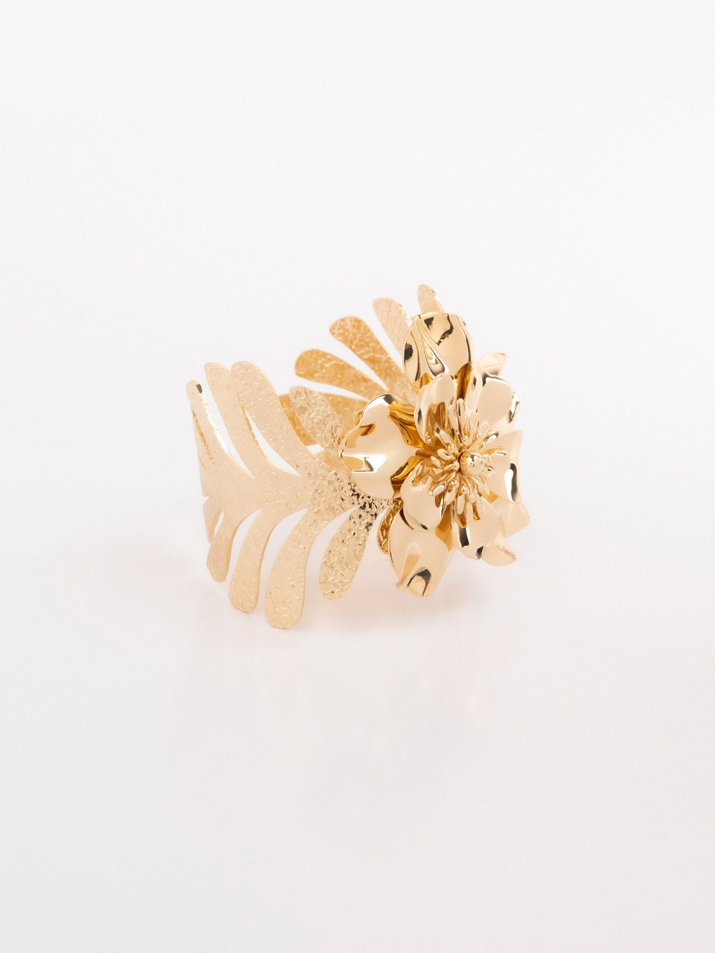Floral Cuff Bangle Bracelet