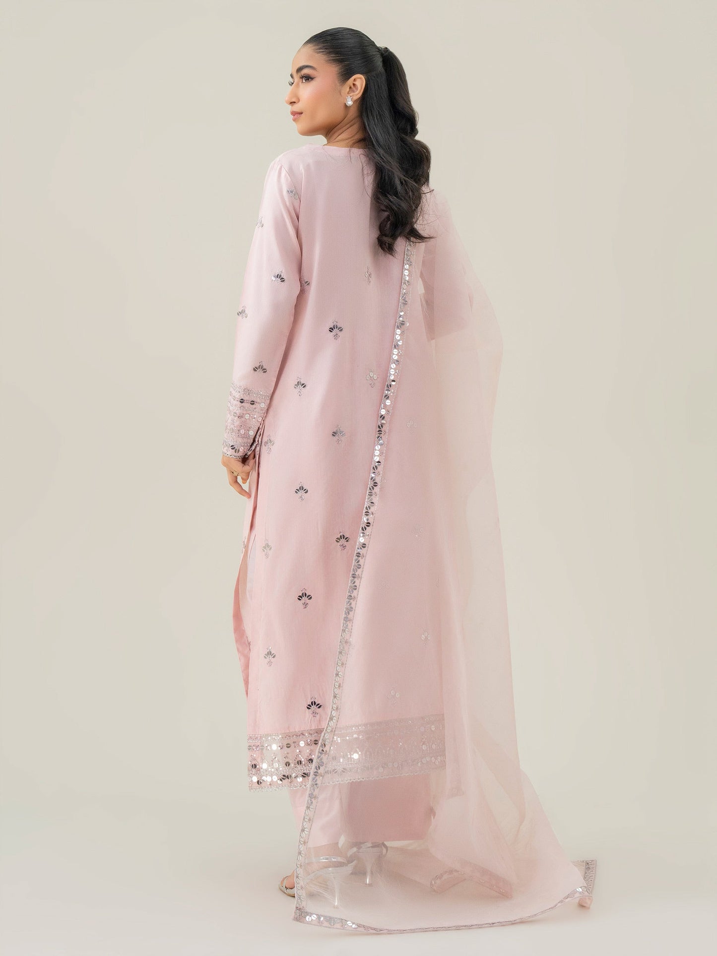 3 Piece Raw Silk Suit-Embroidered (Pret)