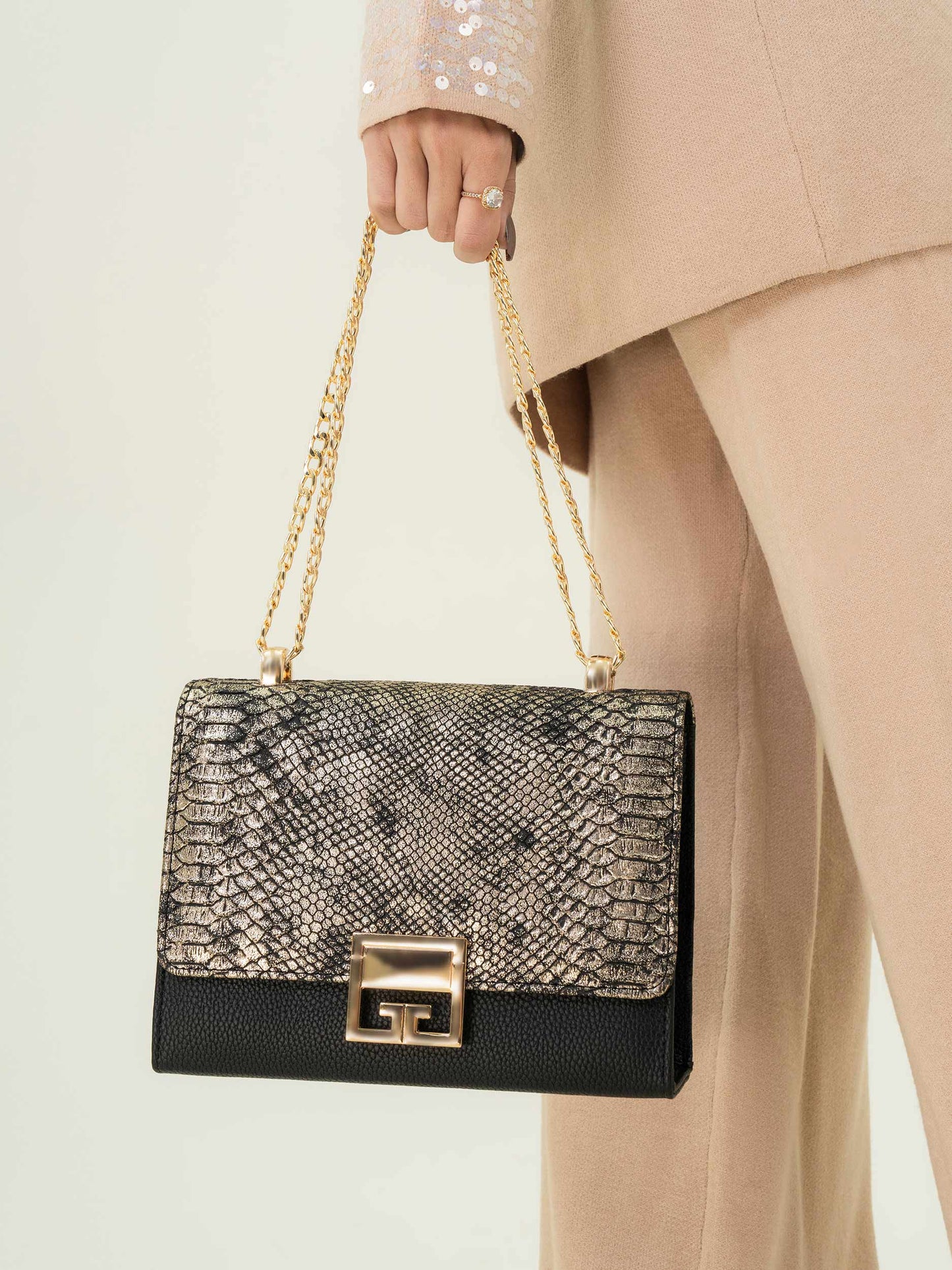 Snake Textured Handbag