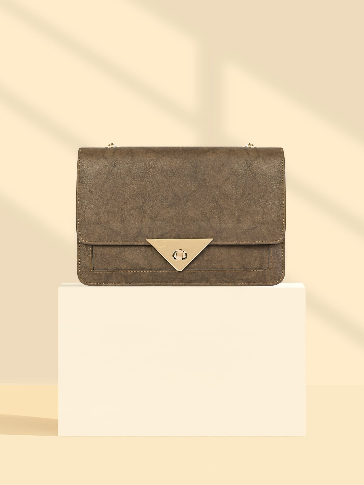 Textured Flap Handbag