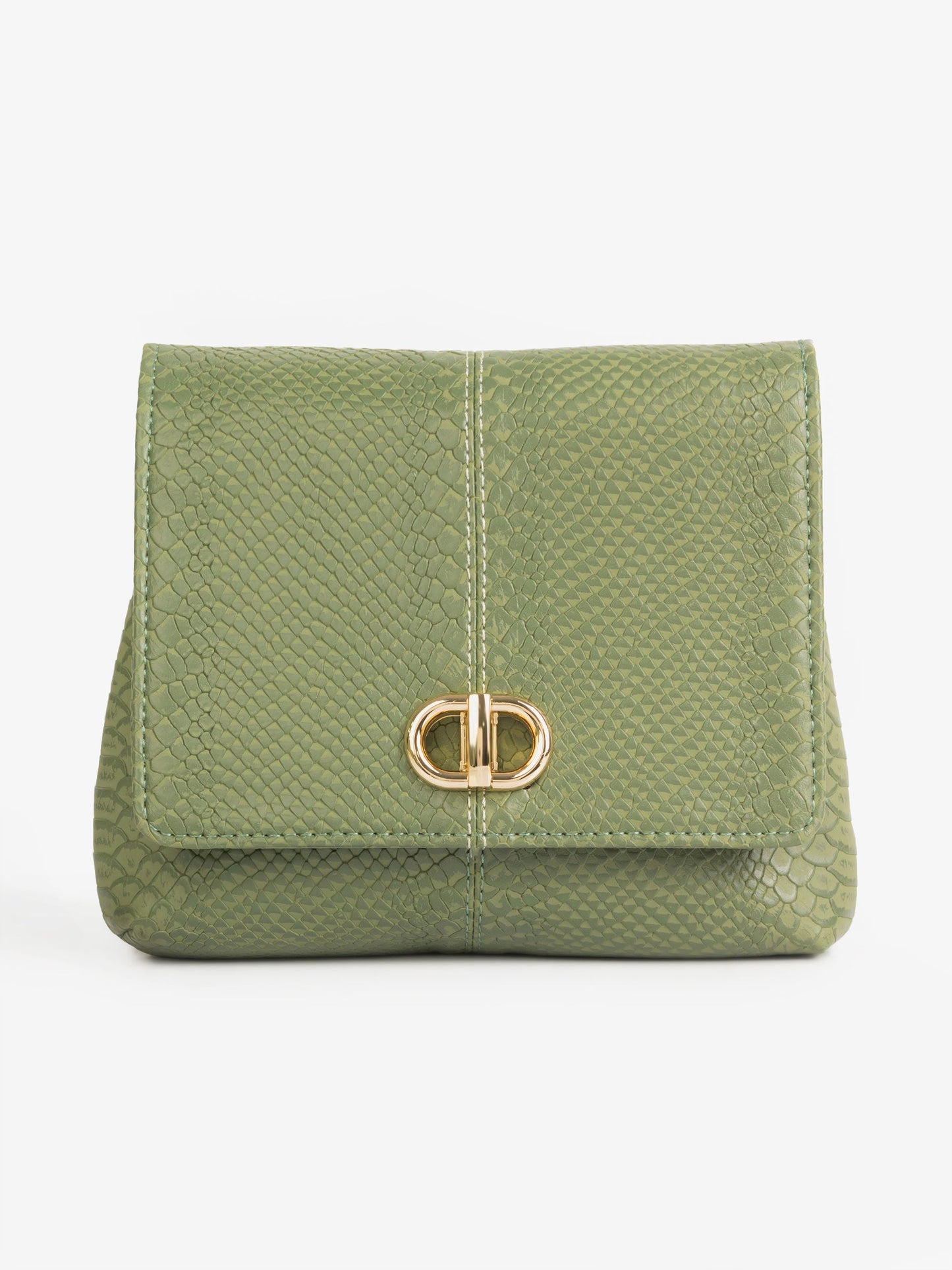 Snake Textured Flap Handbag