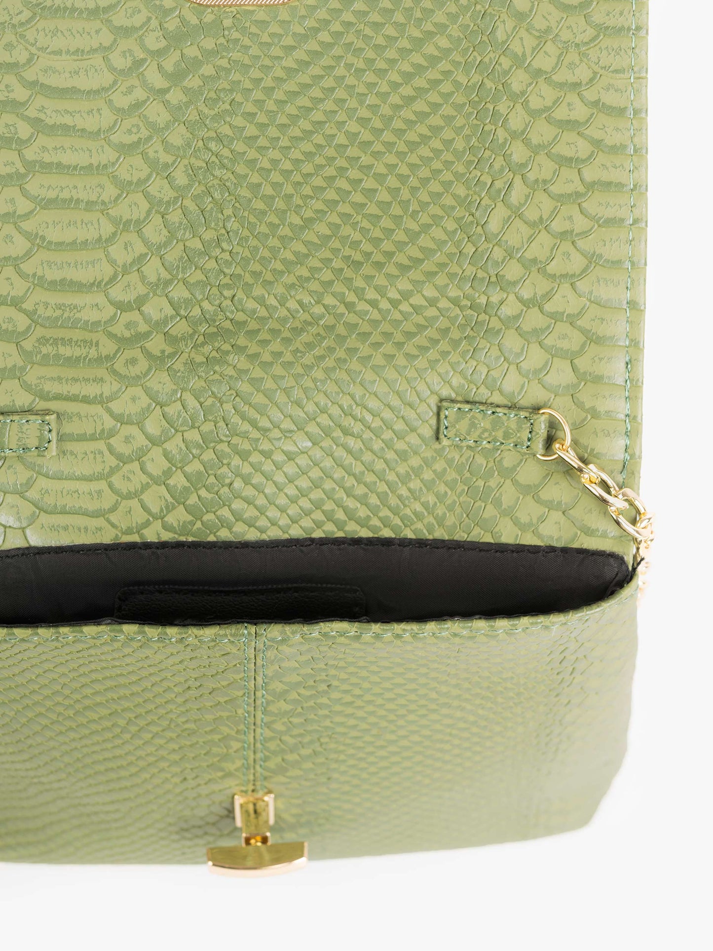 Snake Textured Flap Handbag