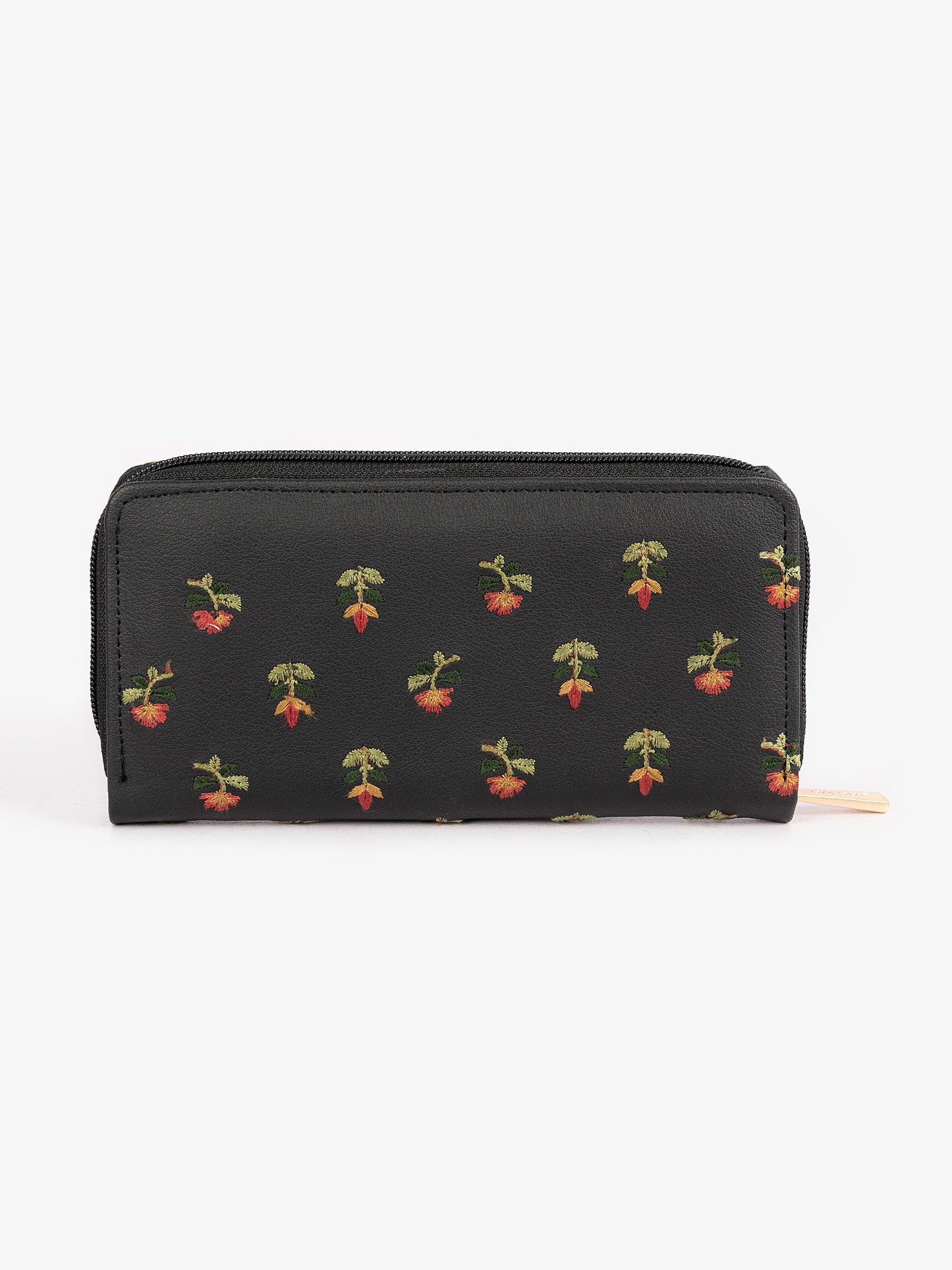 Embroidered Zip Wallet