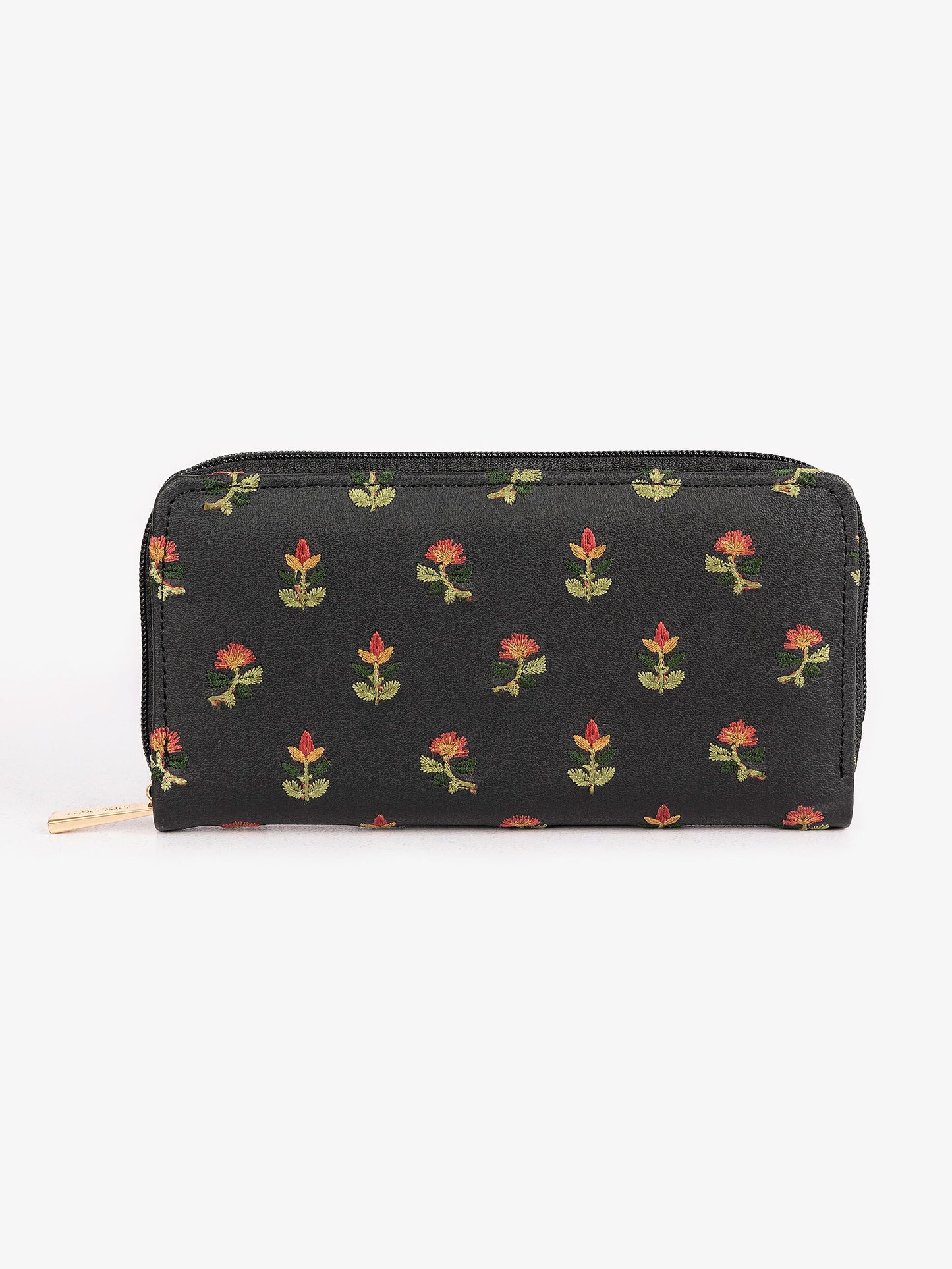 Embroidered Zip Wallet