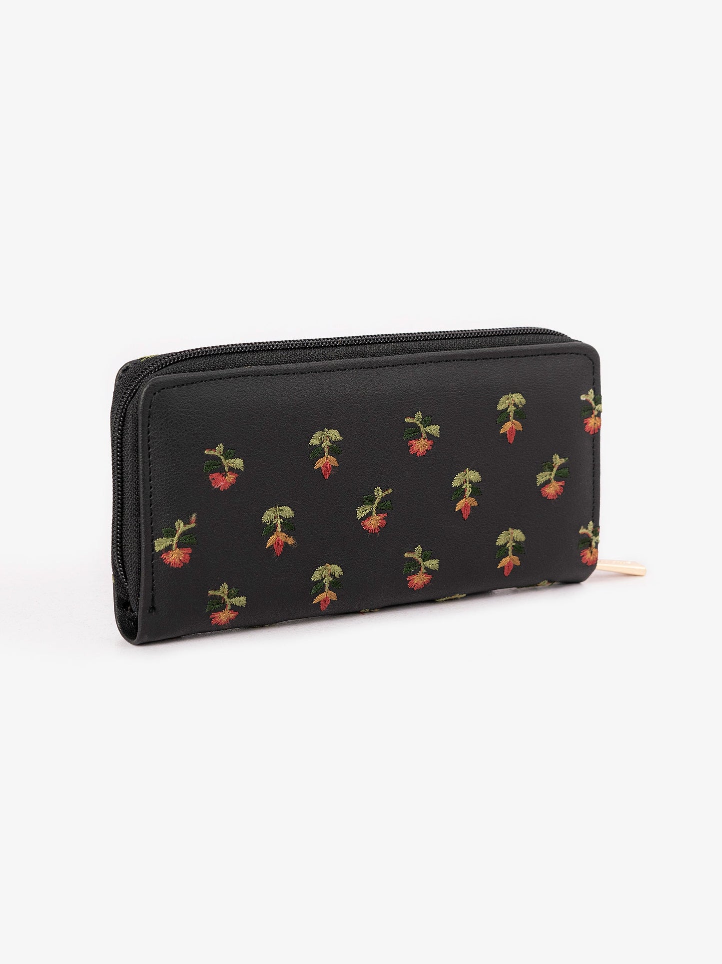 Embroidered Zip Wallet