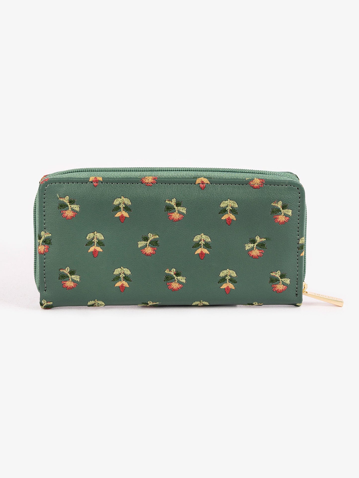 Embroidered Zip Wallet
