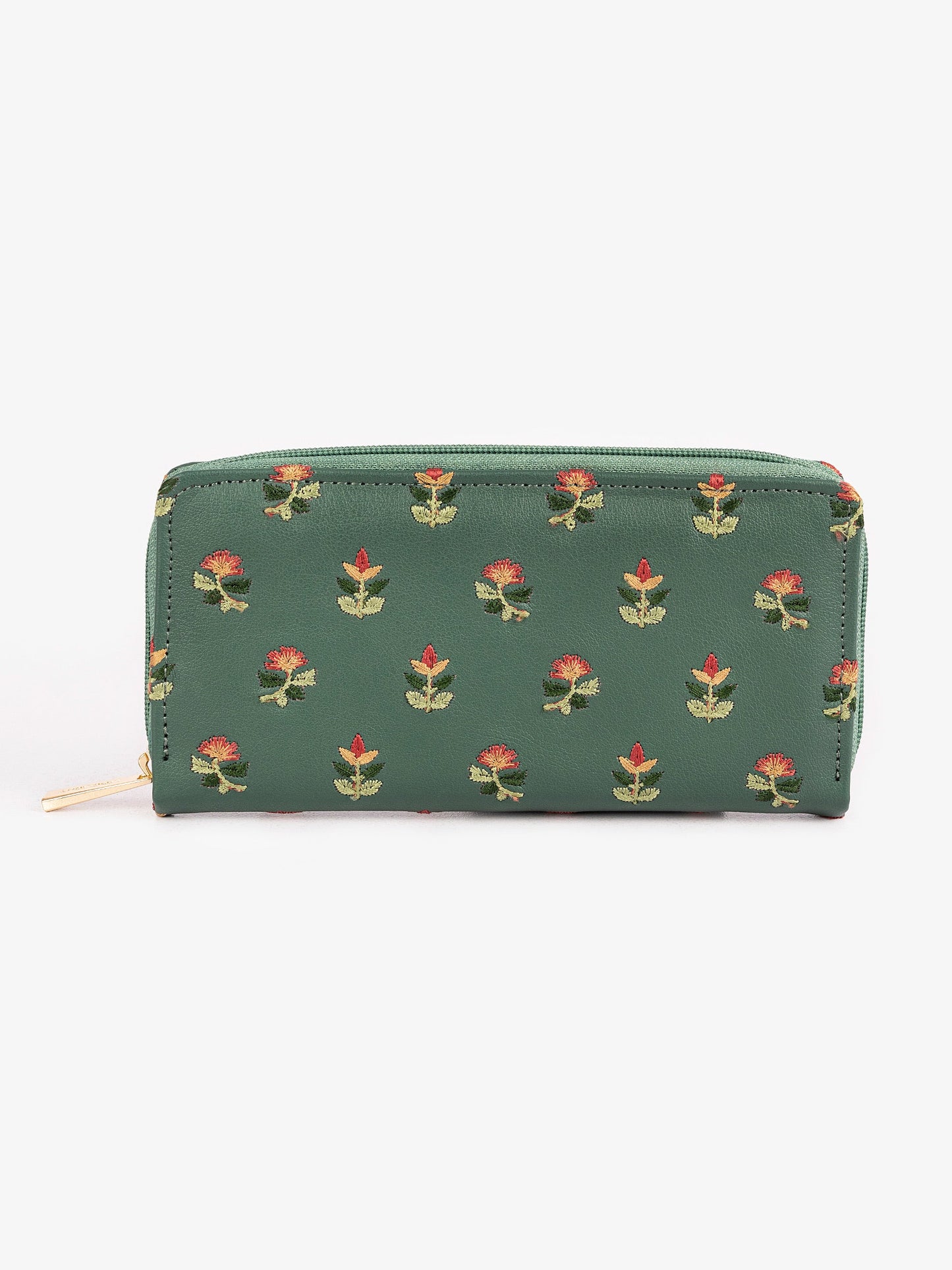 Embroidered Zip Wallet