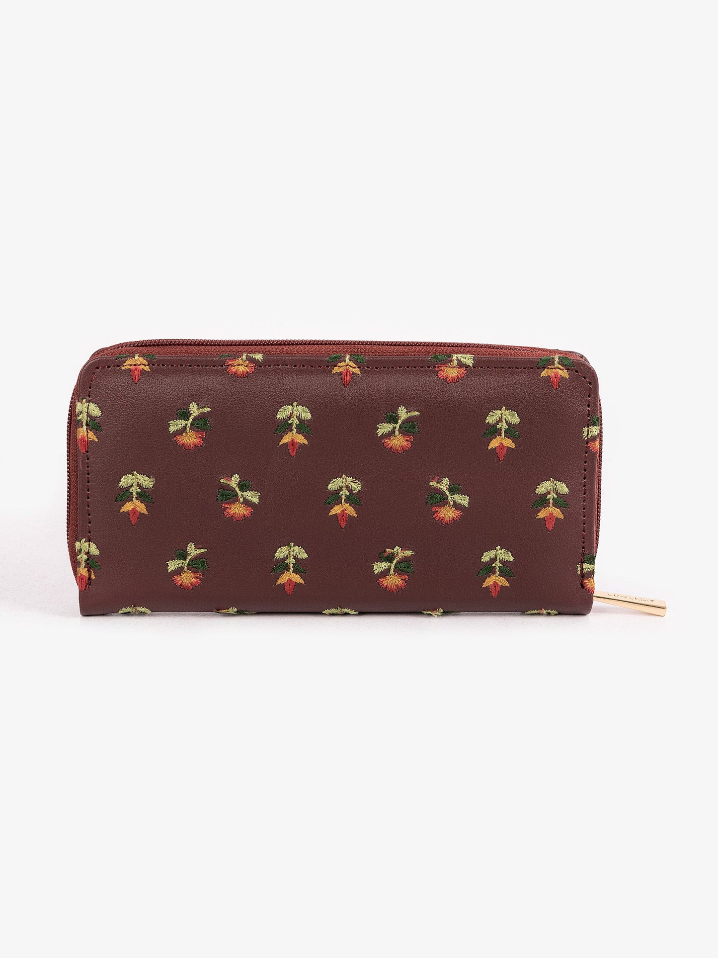 Embroidered Zip Wallet